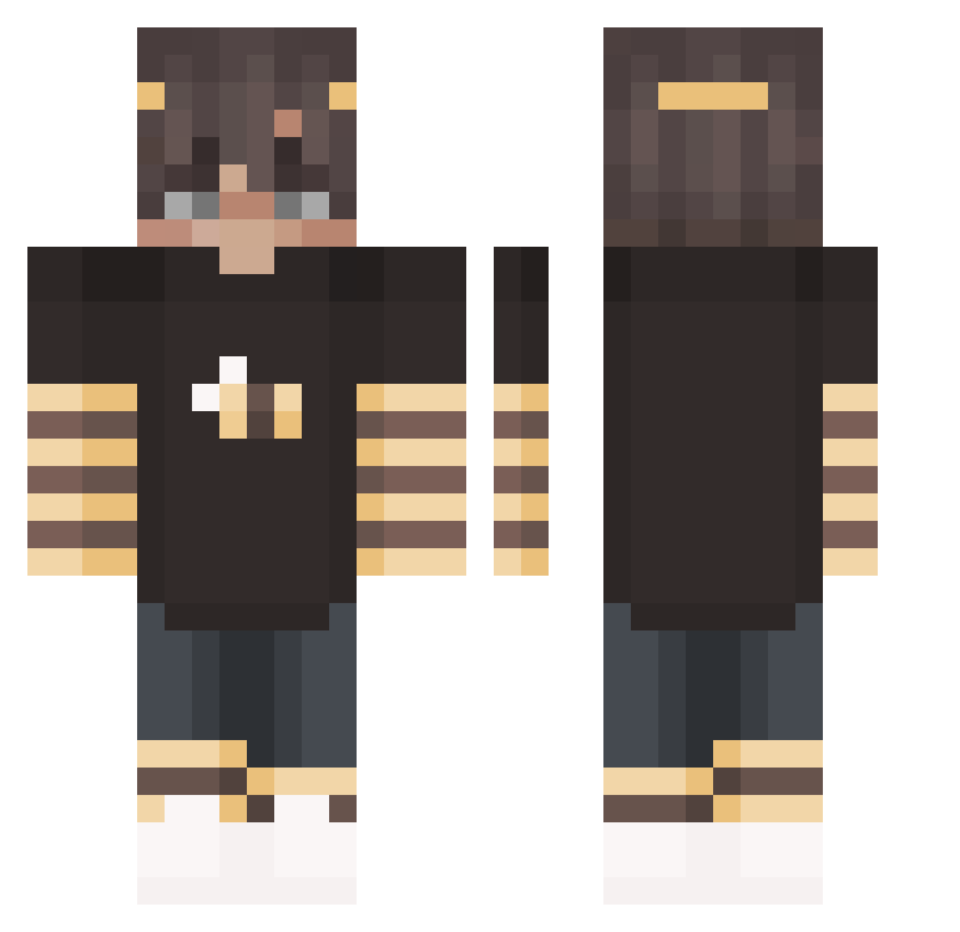 kacperrXD Minecraft skin, front and back view
