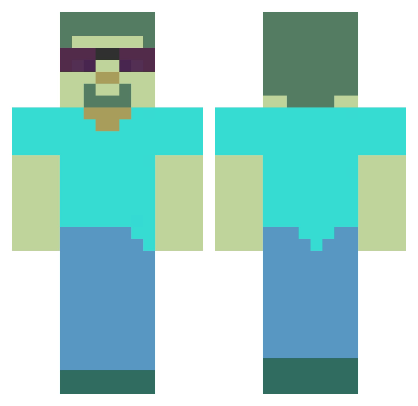 SinalXYC Minecraft skin, front and back view