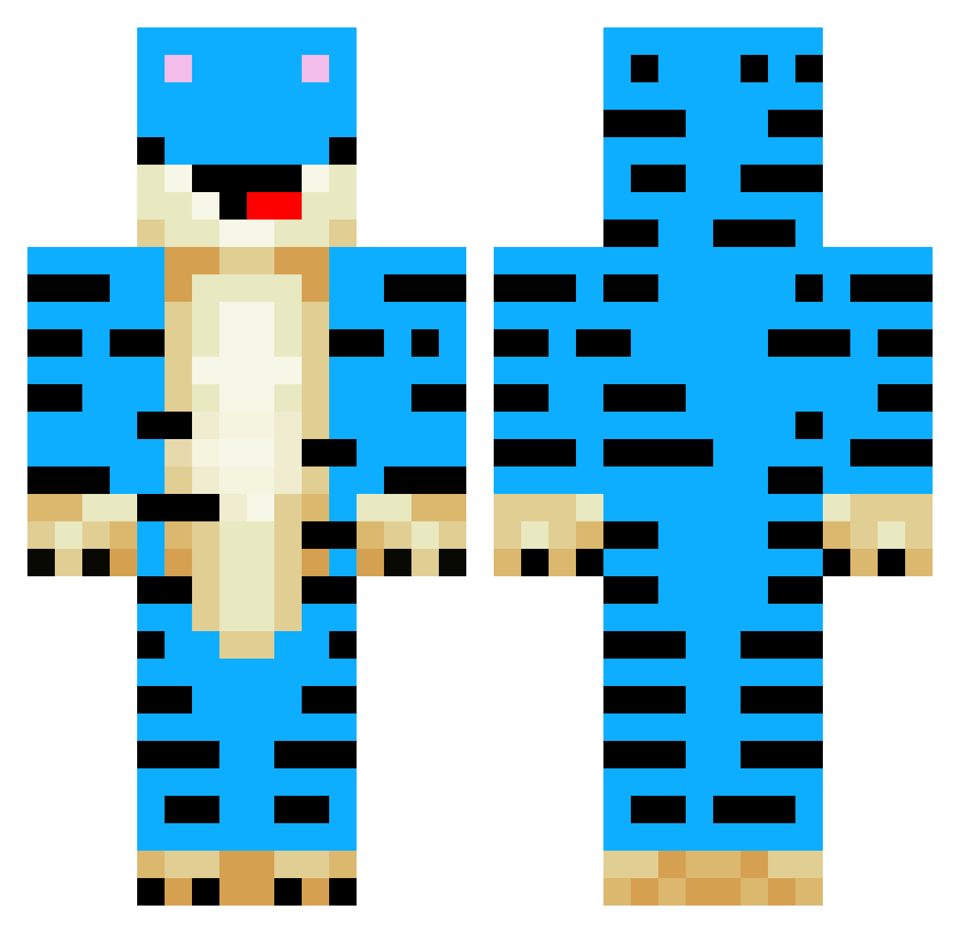 zMiracles Minecraft skin, front and back view