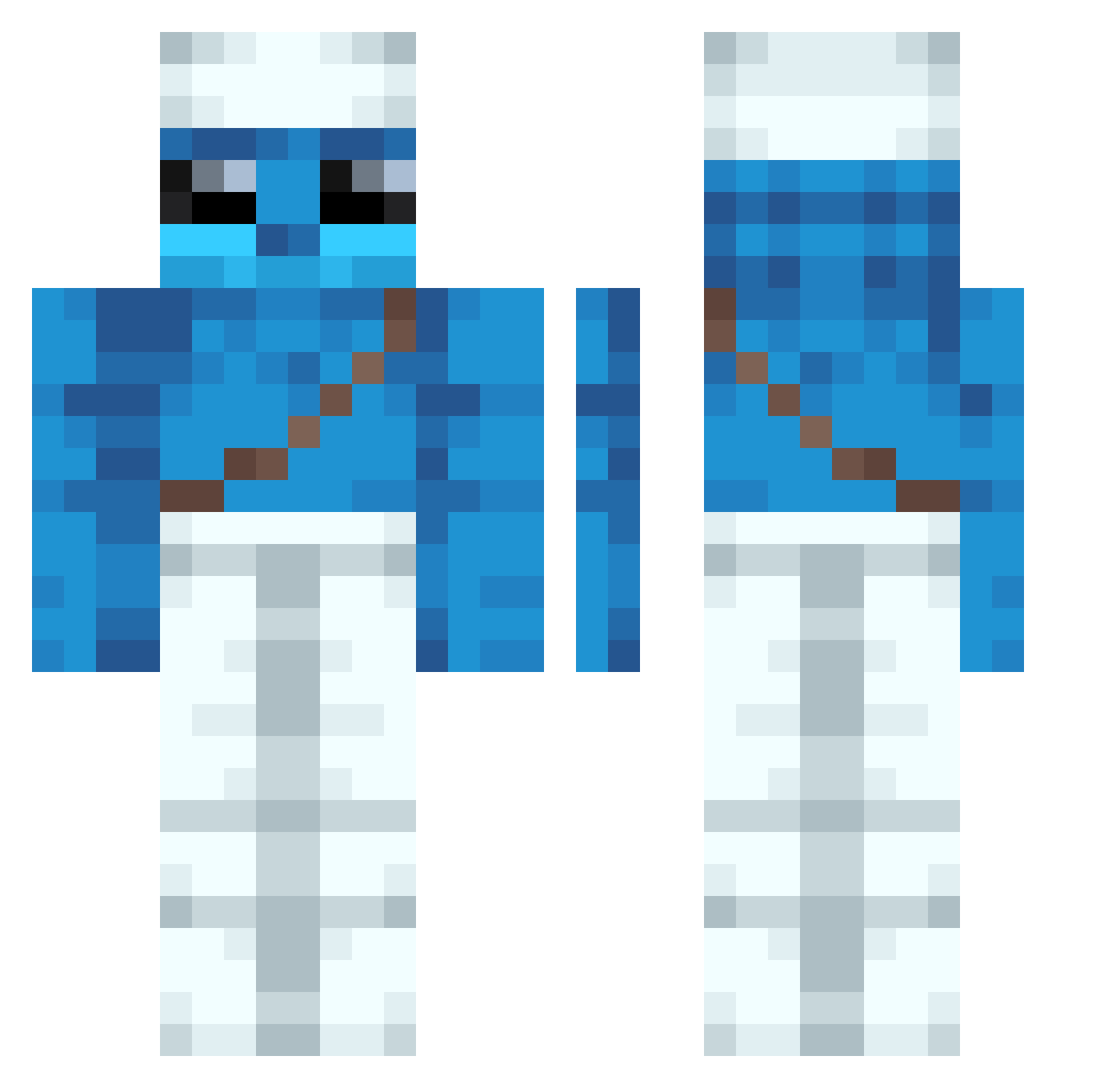 theoy07 Minecraft skin, front and back view
