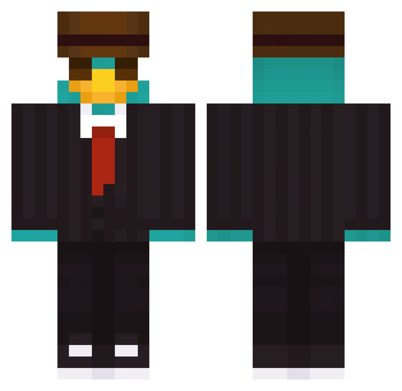 TiKaSNeT Minecraft skin, front and back view