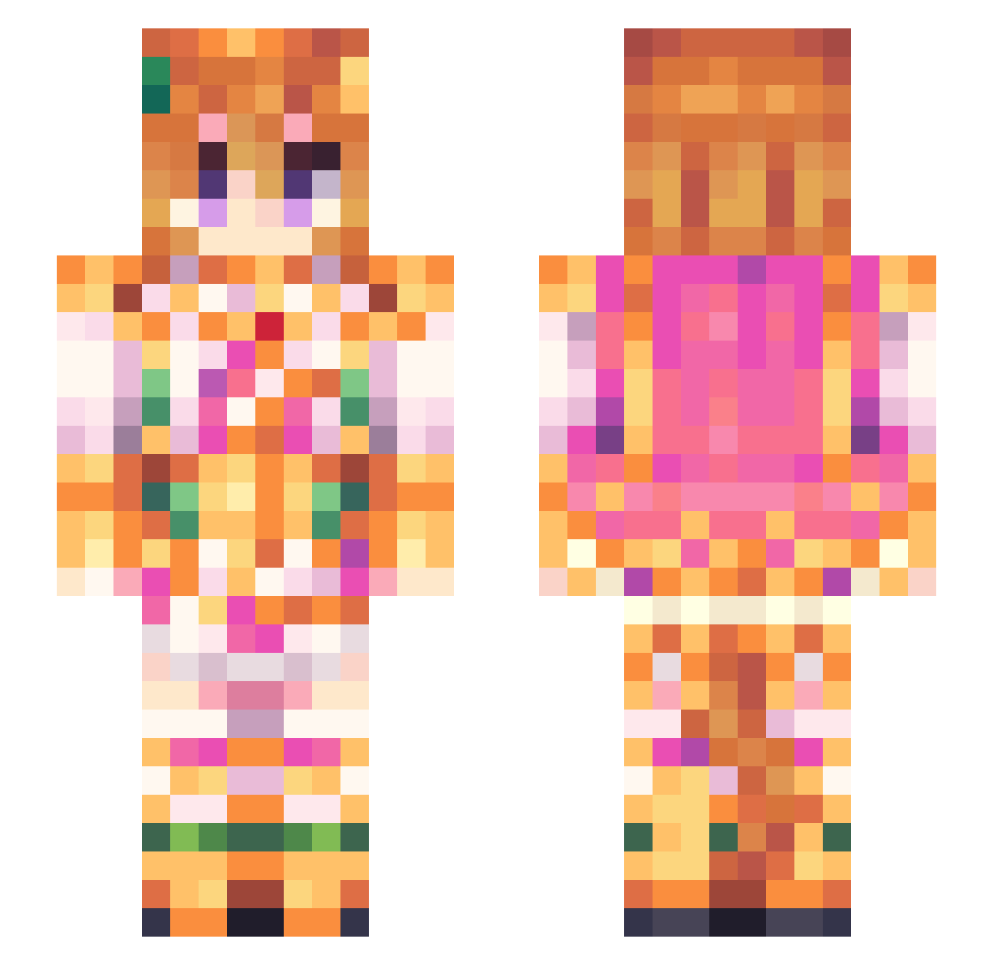 breadbear210 Minecraft skin, front and back view
