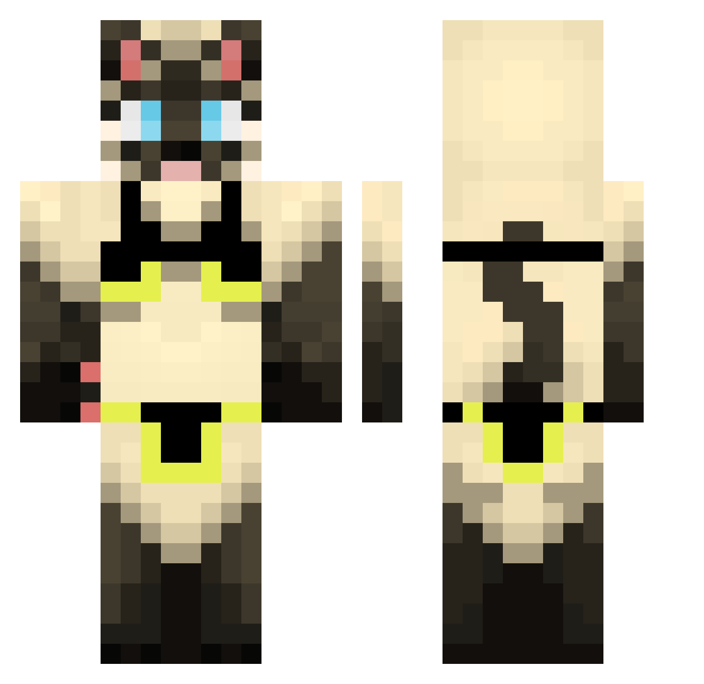 eggytilda Minecraft skin, front and back view