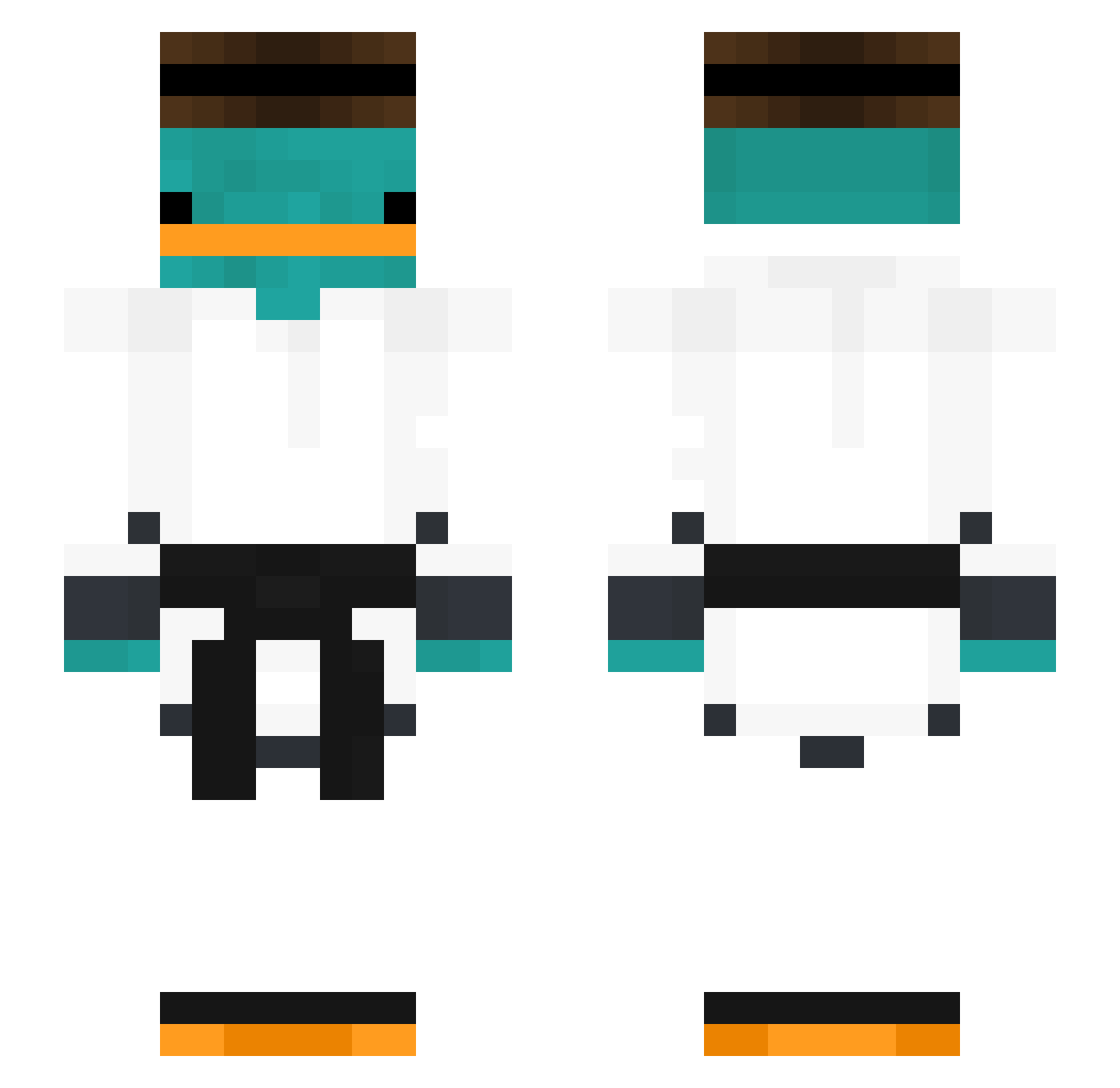 logikArate Minecraft skin, front and back view