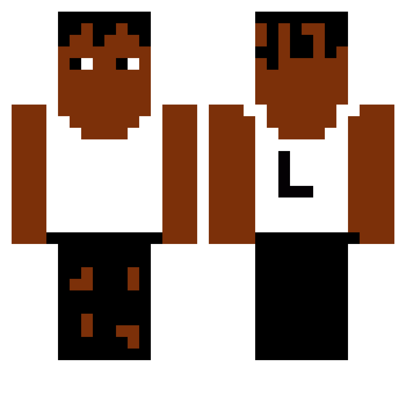 Yeat08 Minecraft skin, front and back view