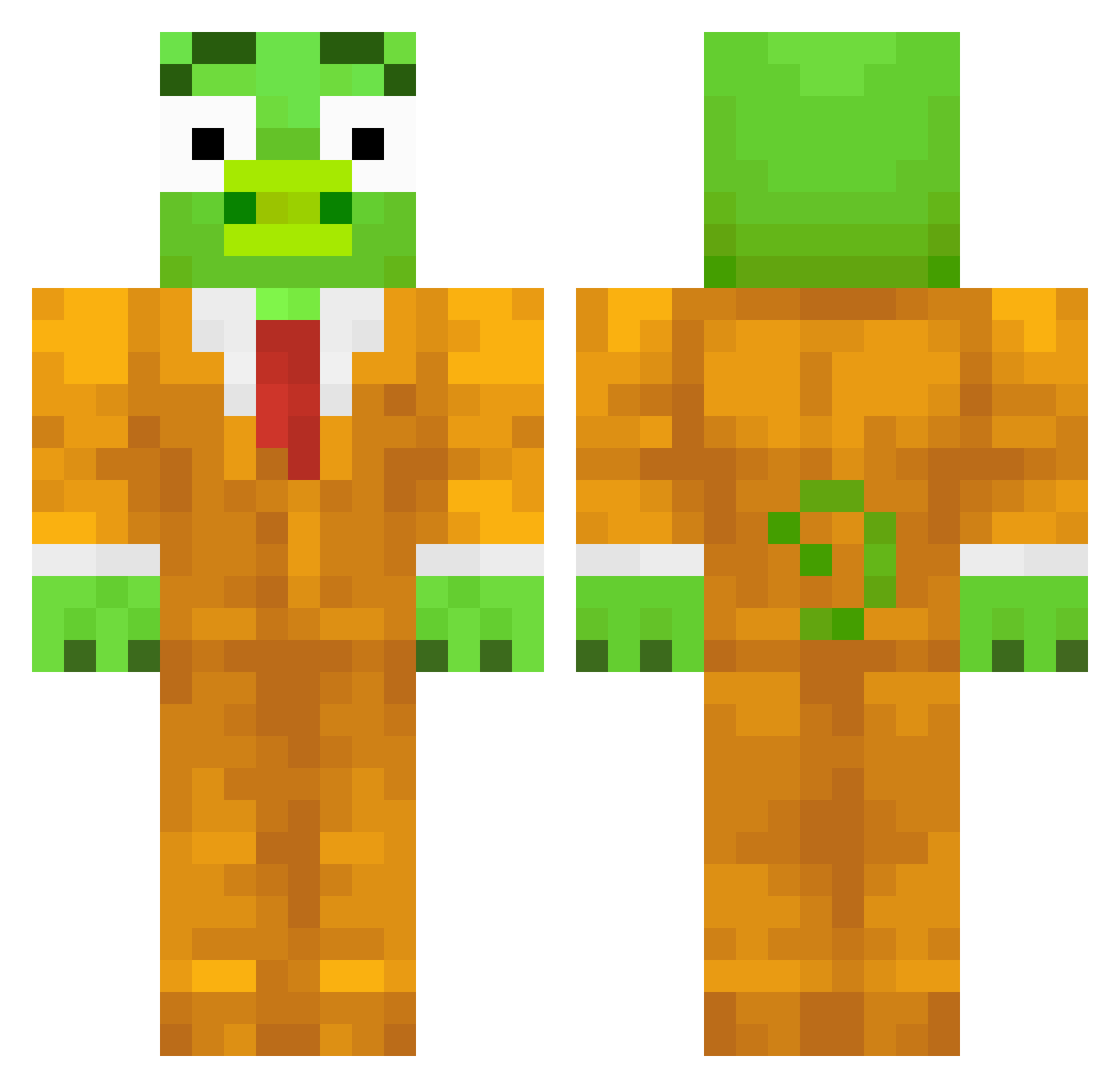 Wedgie Minecraft skin, front and back view