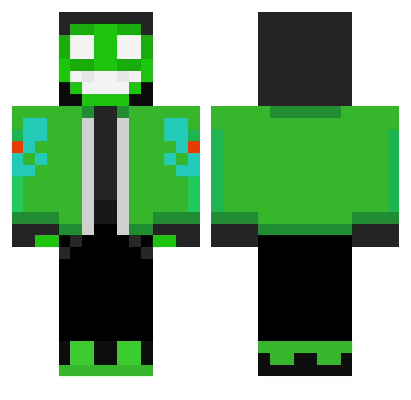 Zhien Minecraft skin, front and back view