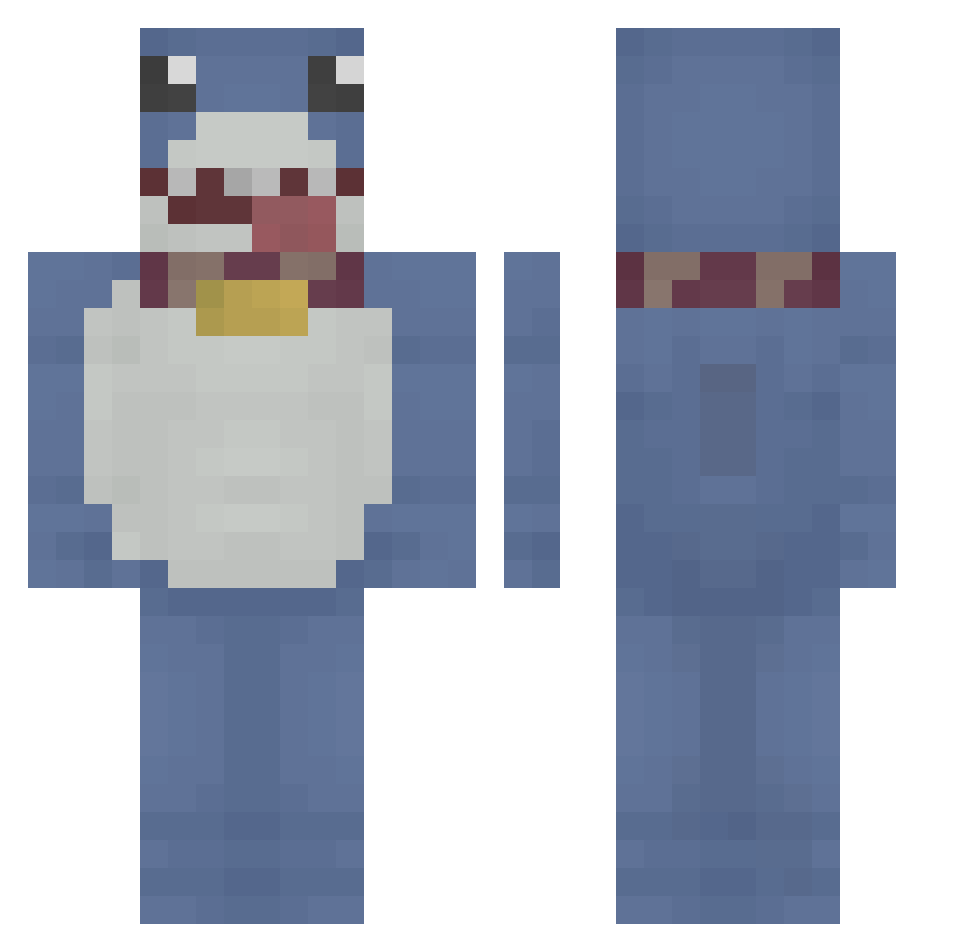 ttsuraii Minecraft skin, front and back view