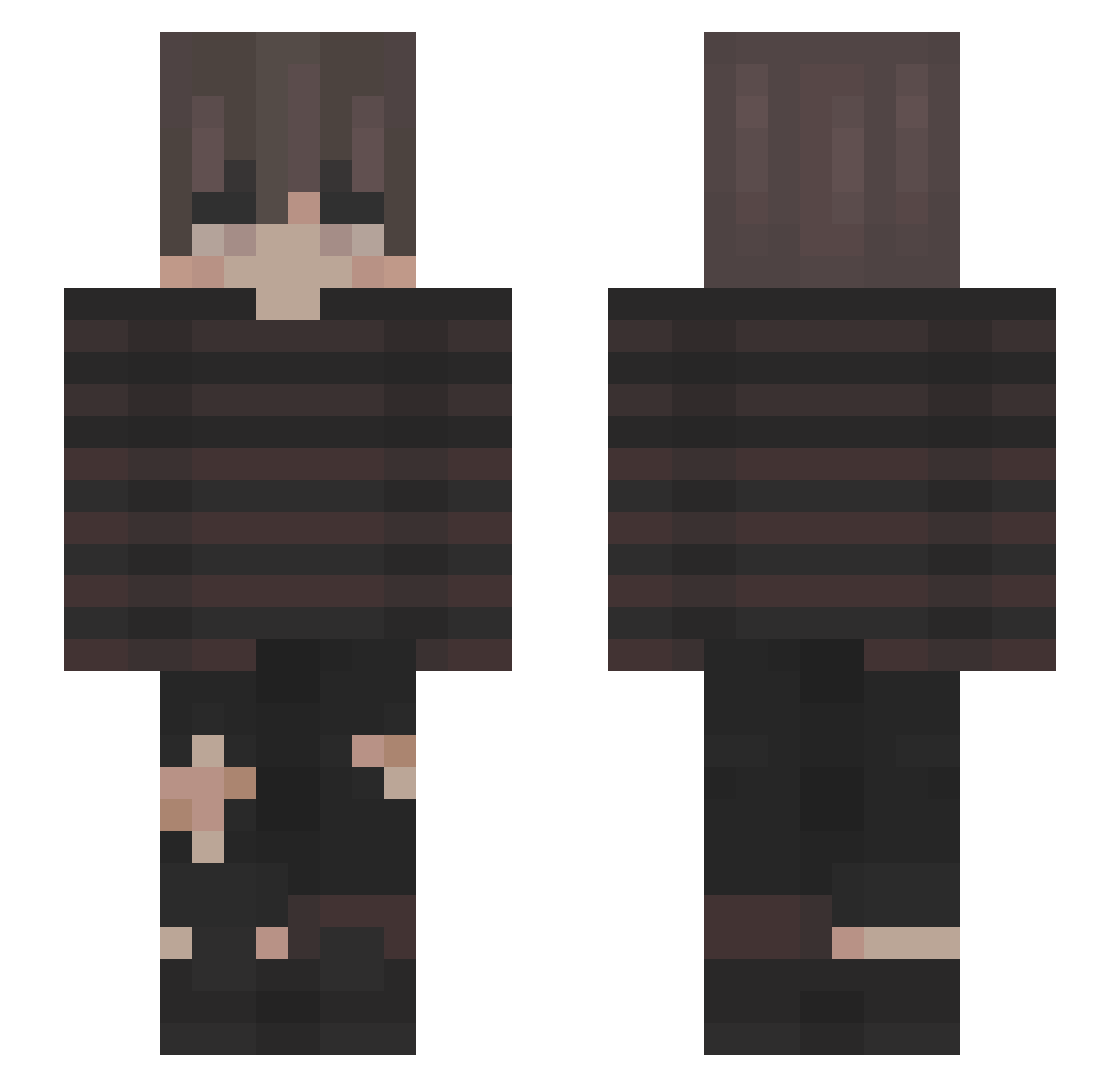 Telpad Minecraft skin, front and back view