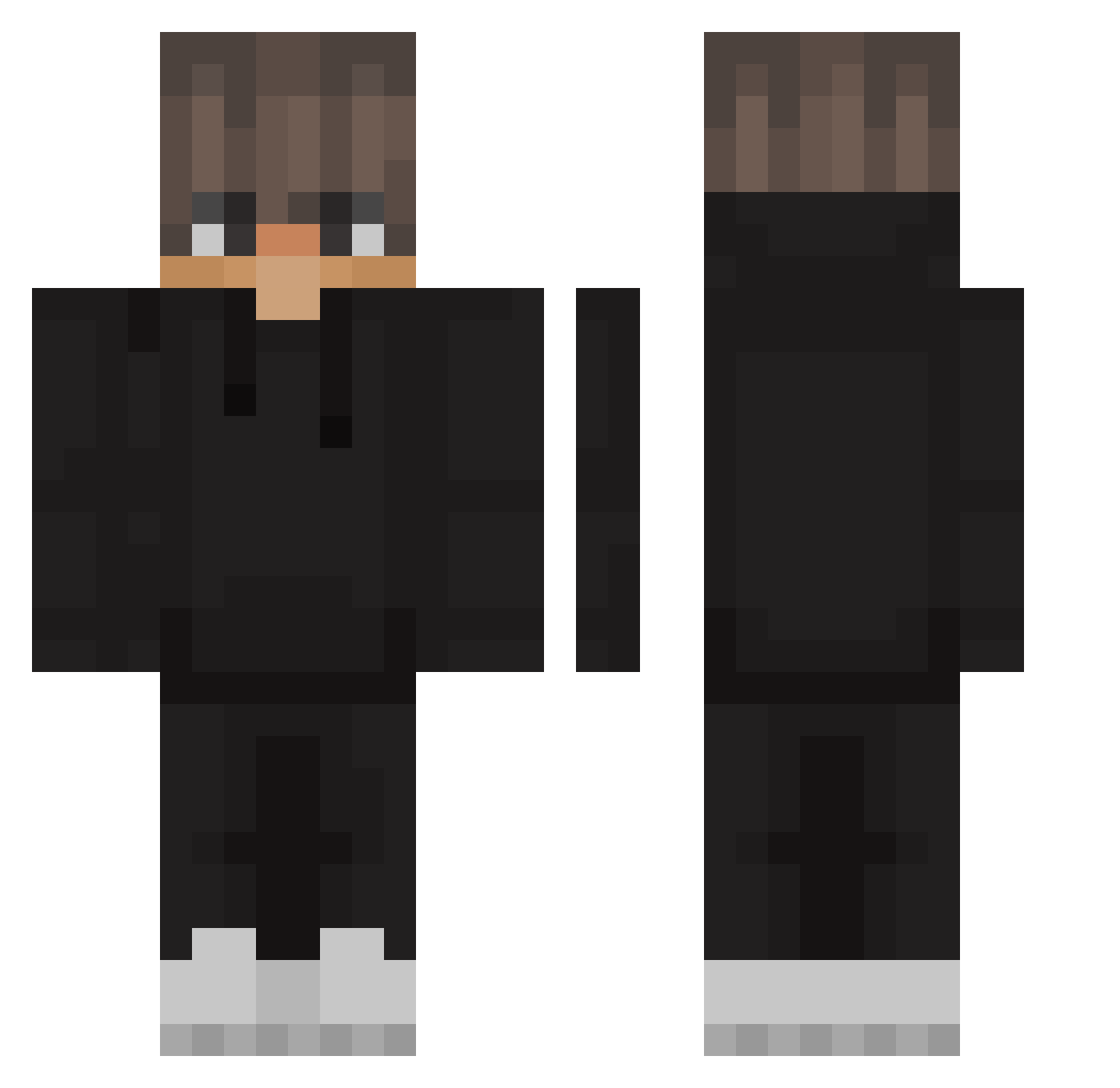 xxDav003 Minecraft skin, front and back view