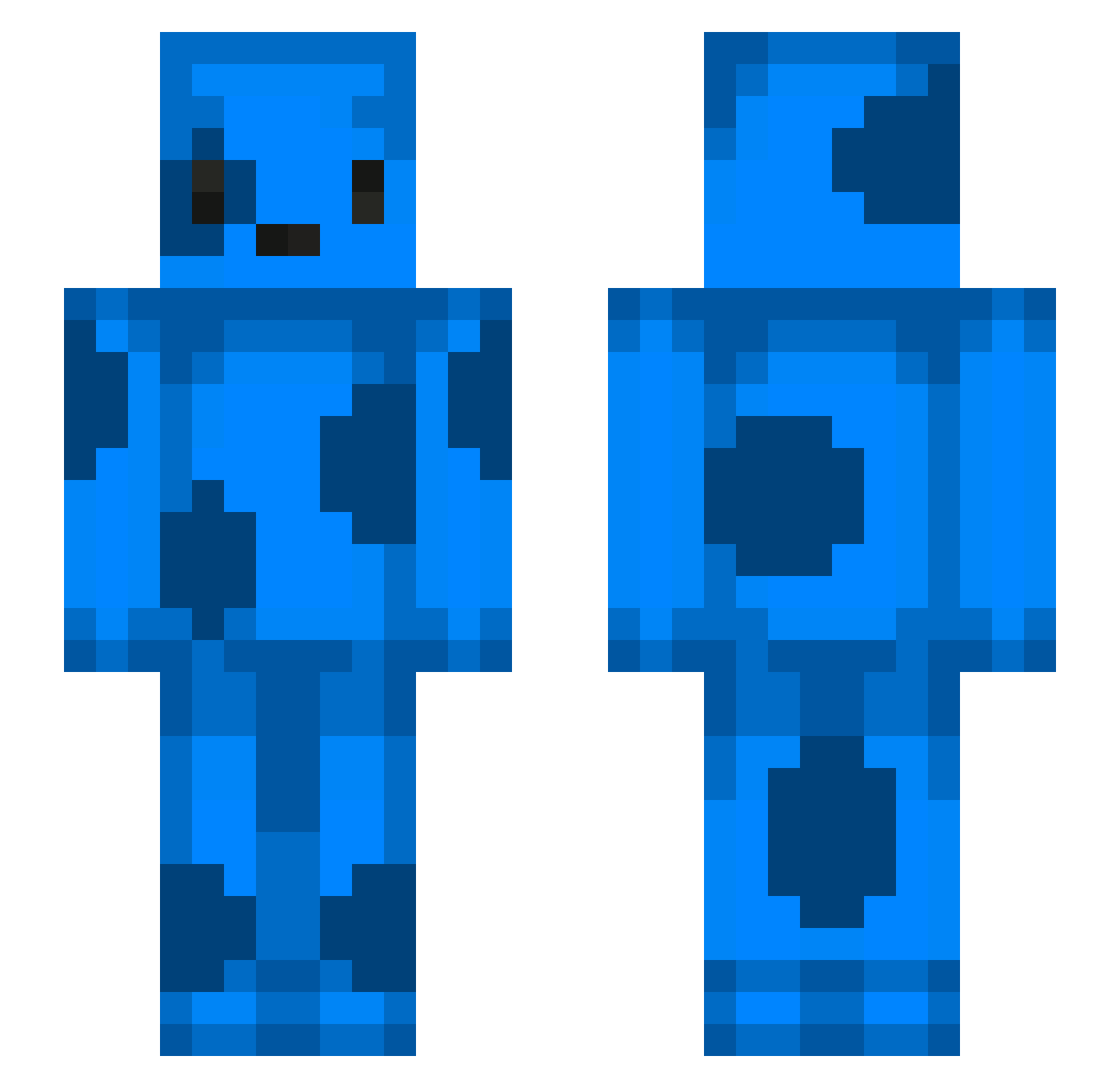 MlA0USS Minecraft skin, front and back view