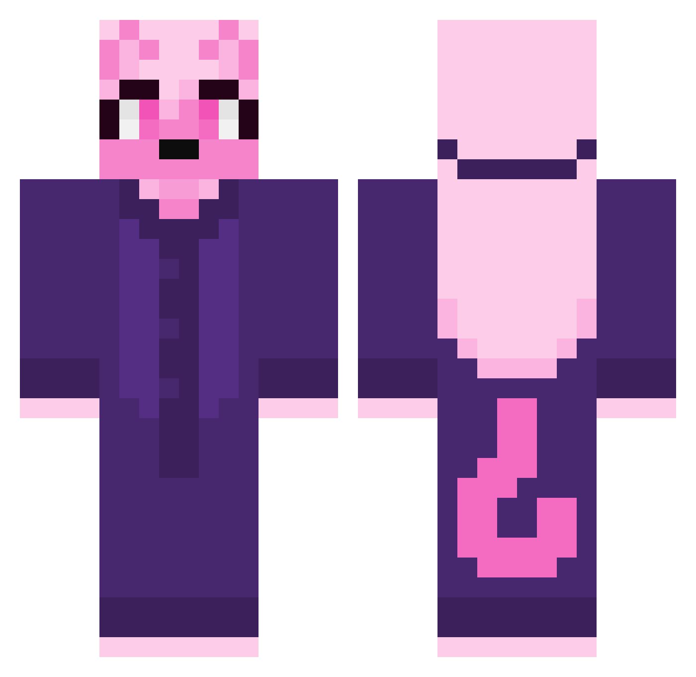 Furmistine Minecraft skin, front and back view