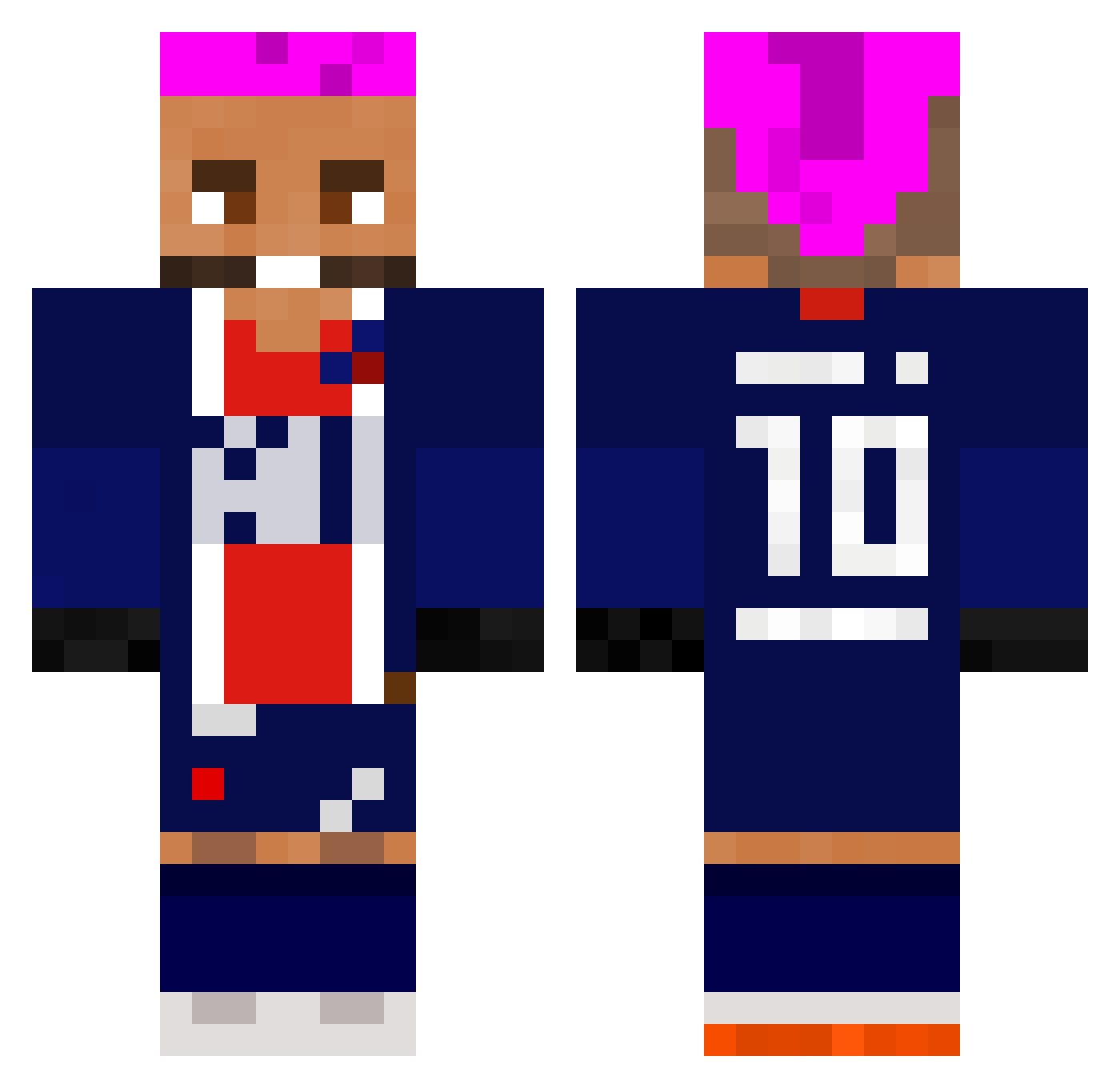 GVdoMORRO Minecraft skin, front and back view