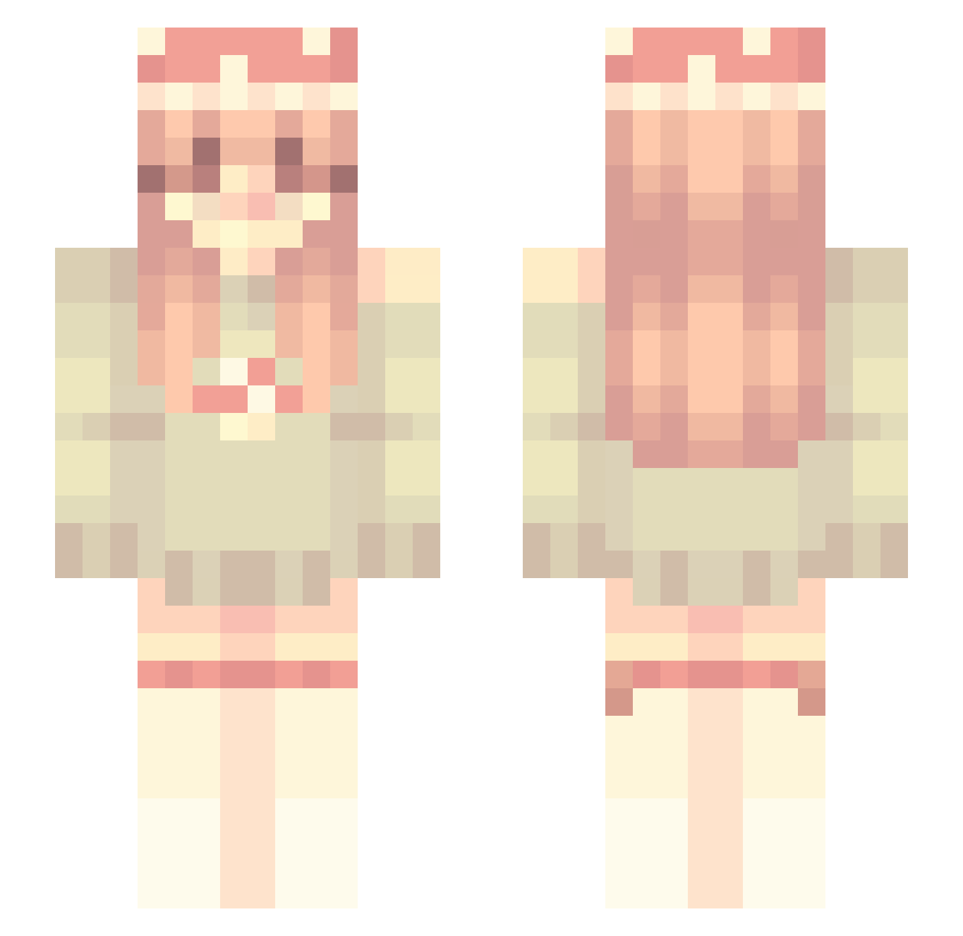 Sleepy_Tinaa Minecraft skin, front and back view
