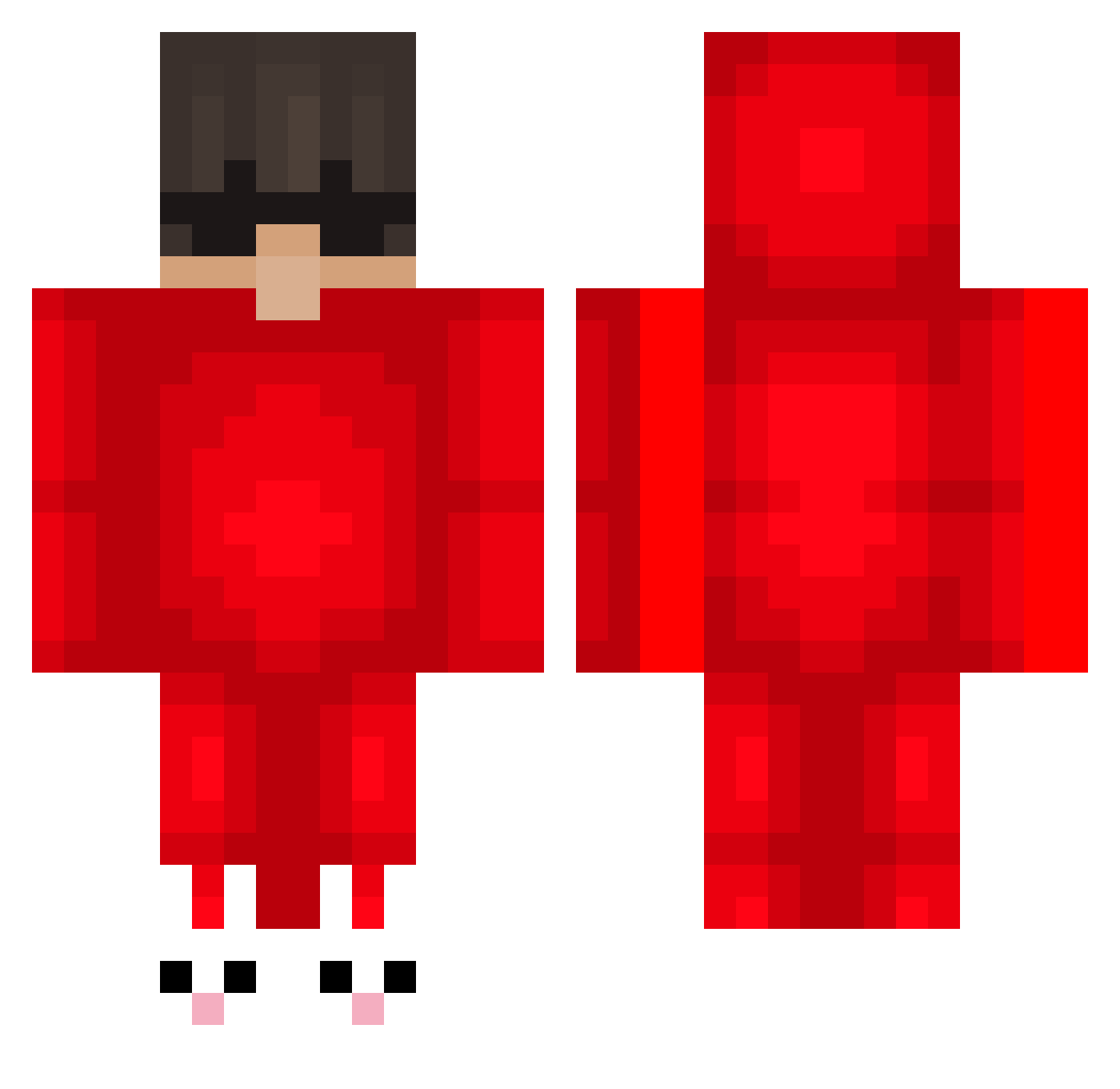 L3FT Minecraft skin, front and back view