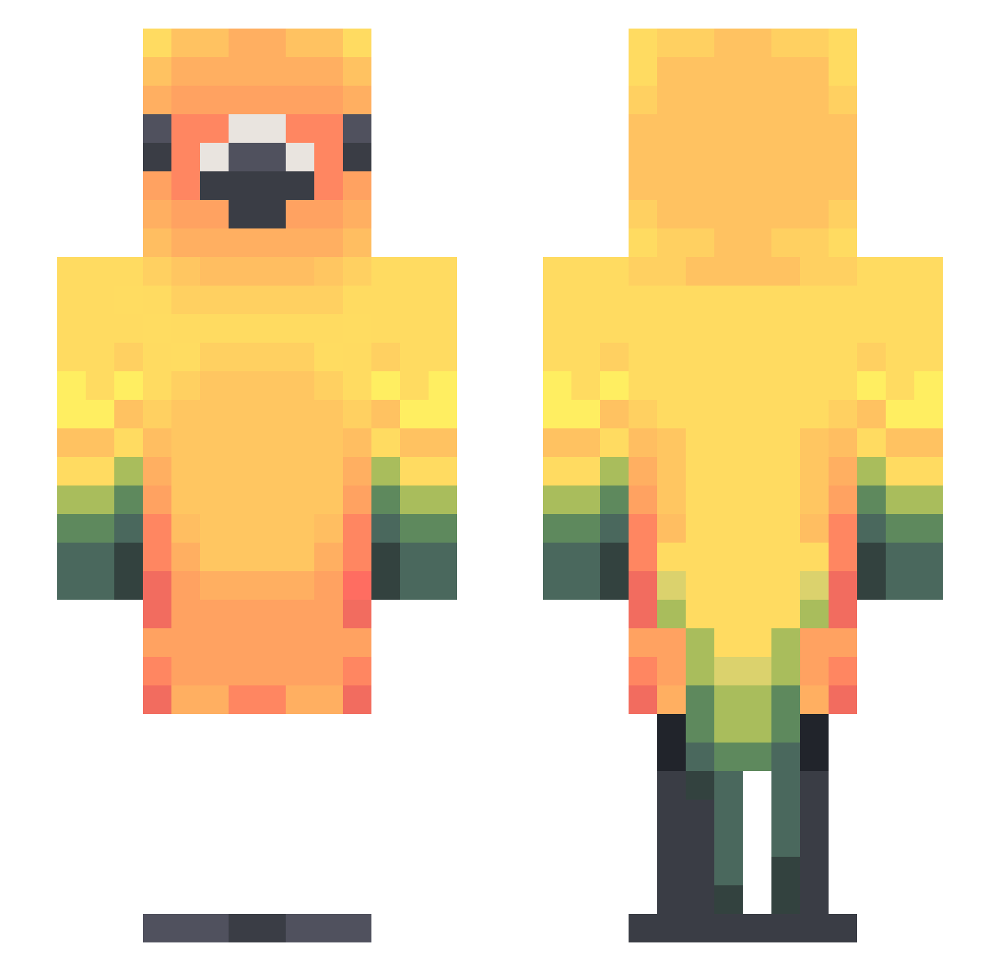 Aerodyne Minecraft skin, front and back view
