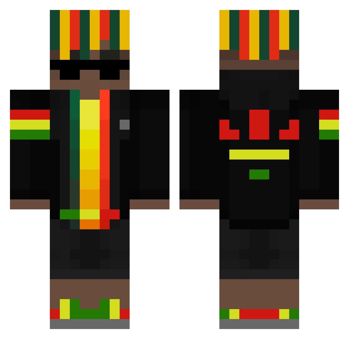Stevo689 Minecraft skin, front and back view