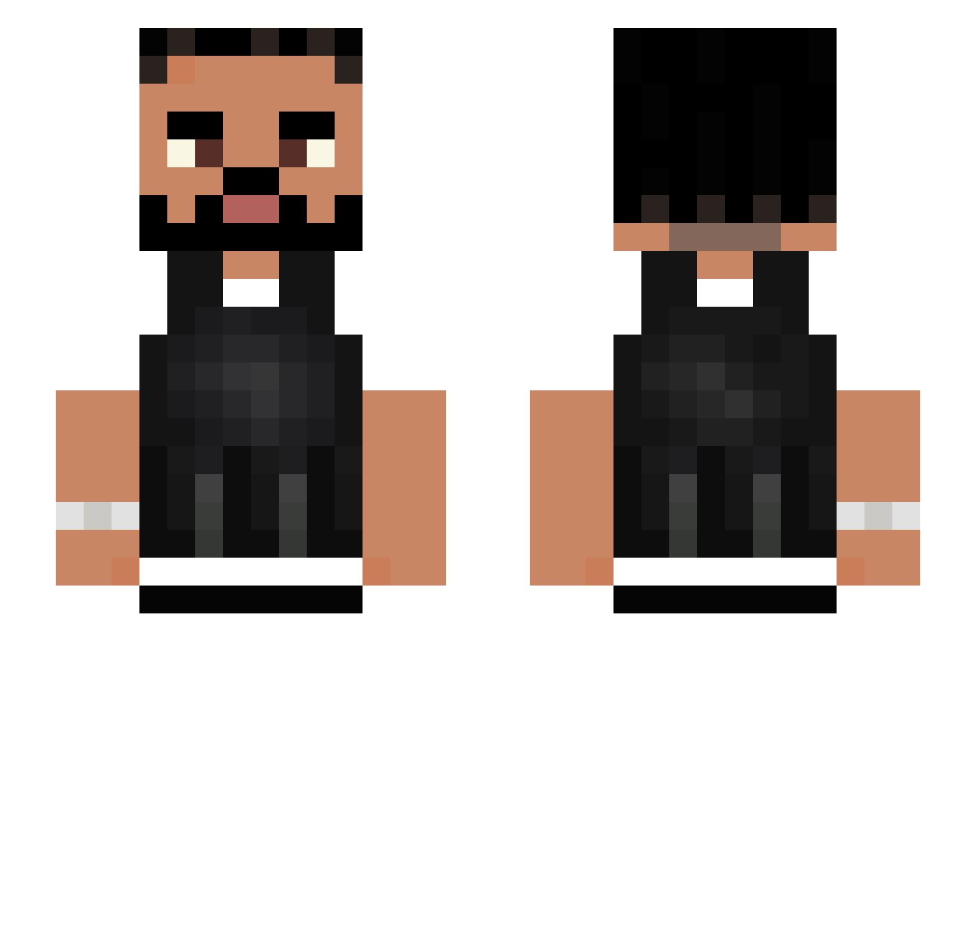 RitualJam Minecraft skin, front and back view