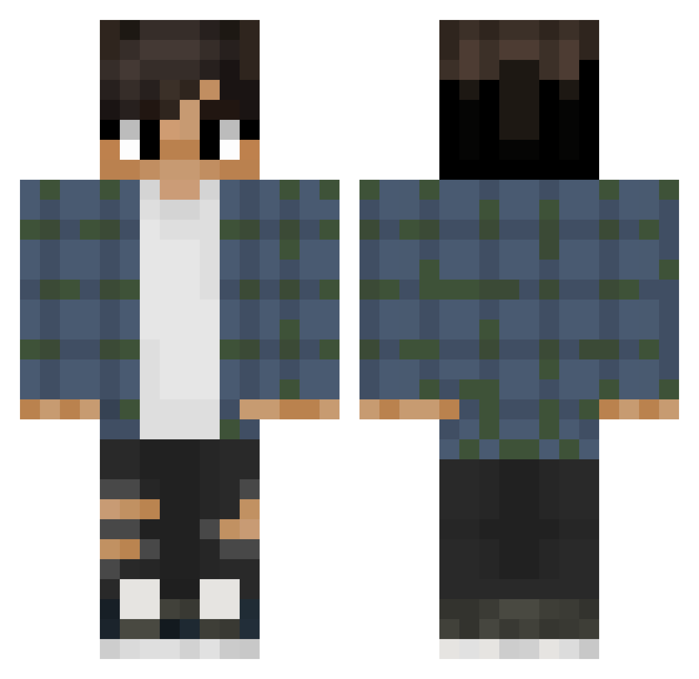 YungCaca Minecraft skin, front and back view