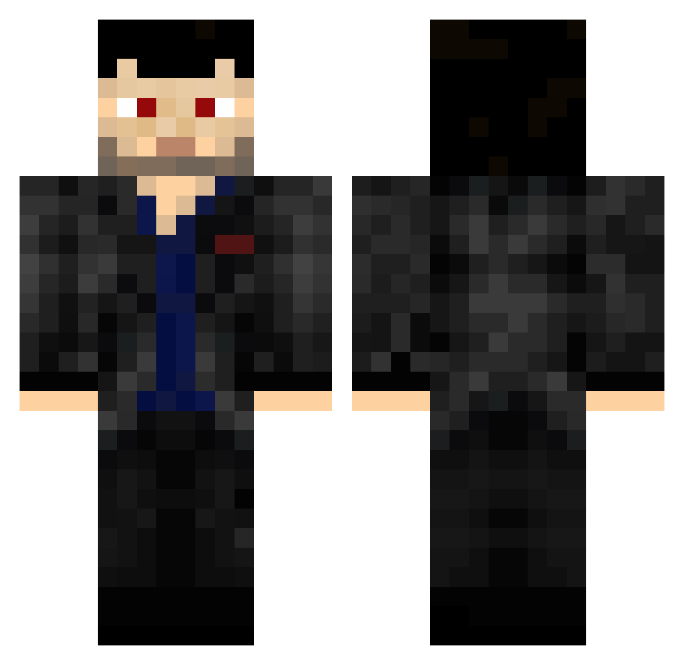 Werserty Minecraft skin, front and back view