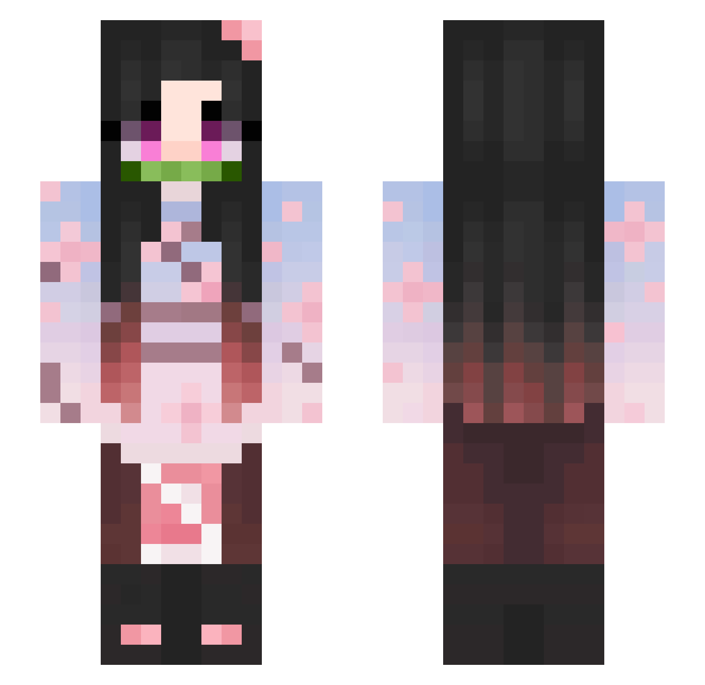 crsedhate Minecraft skin, front and back view