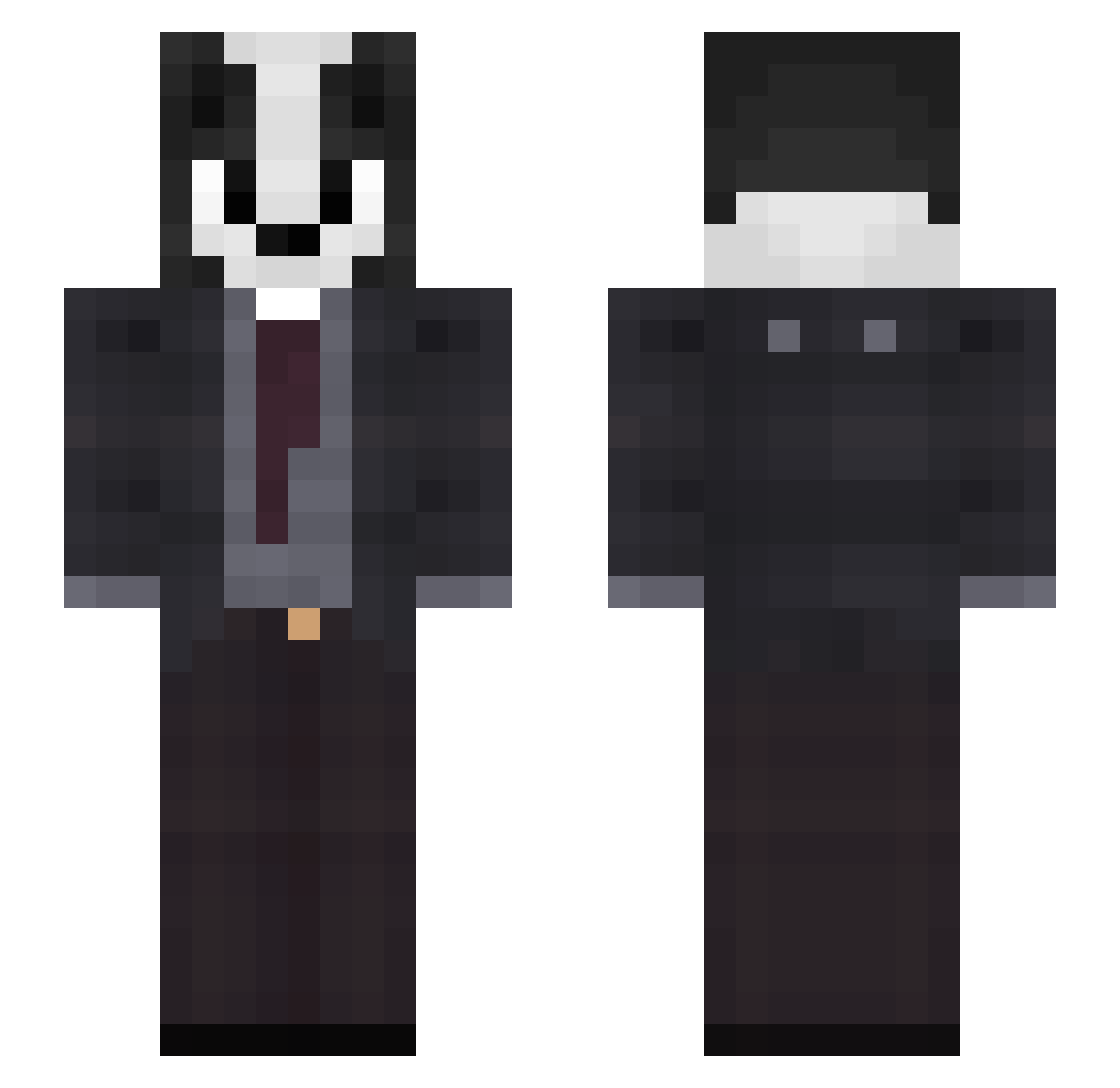 valentino_king Minecraft skin, front and back view