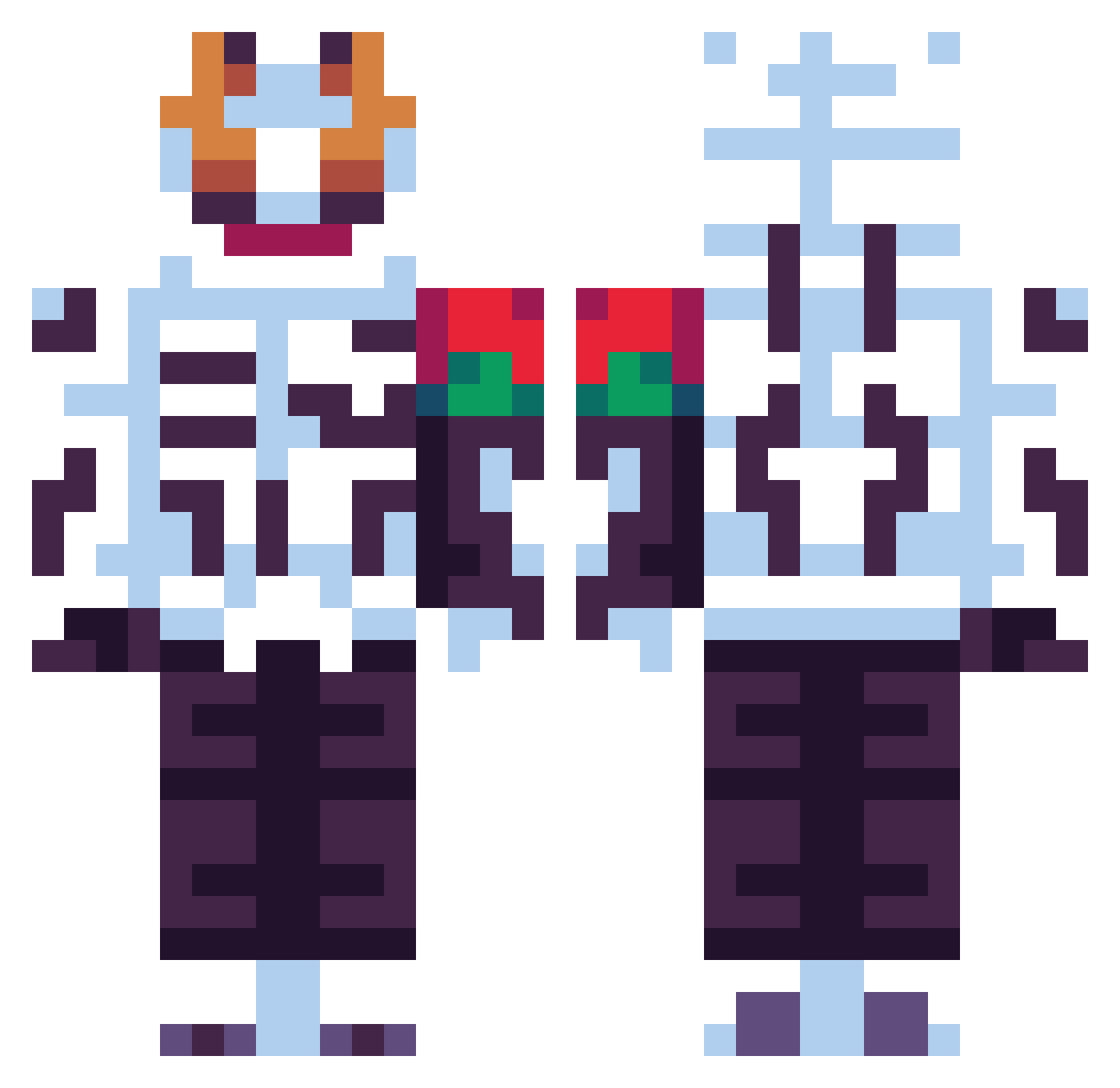 Thewartale Minecraft skin, front and back view