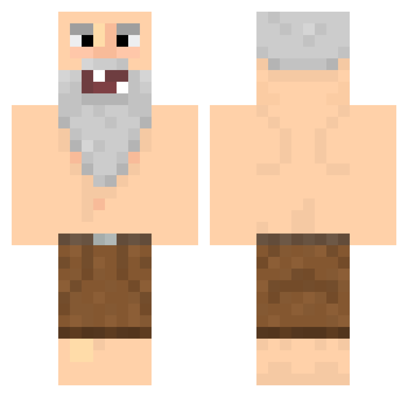 HNBM Minecraft skin, front and back view