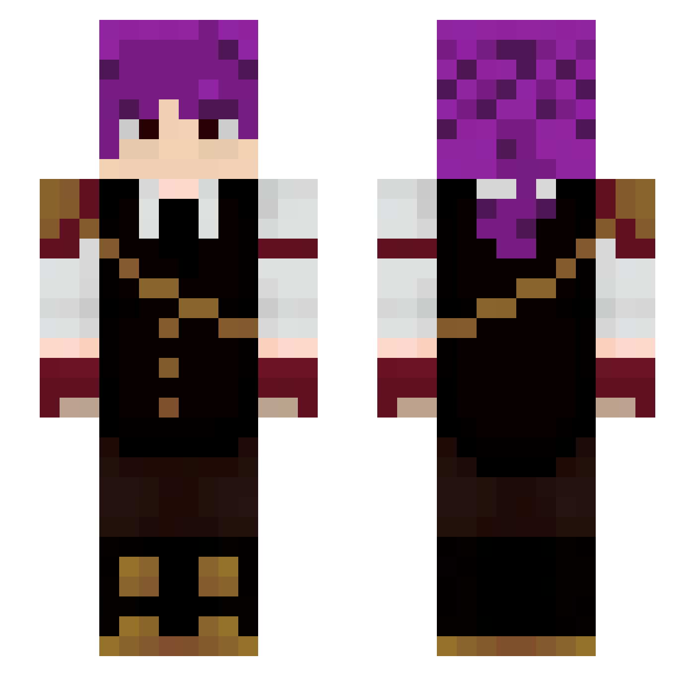 PizziFung Minecraft skin, front and back view