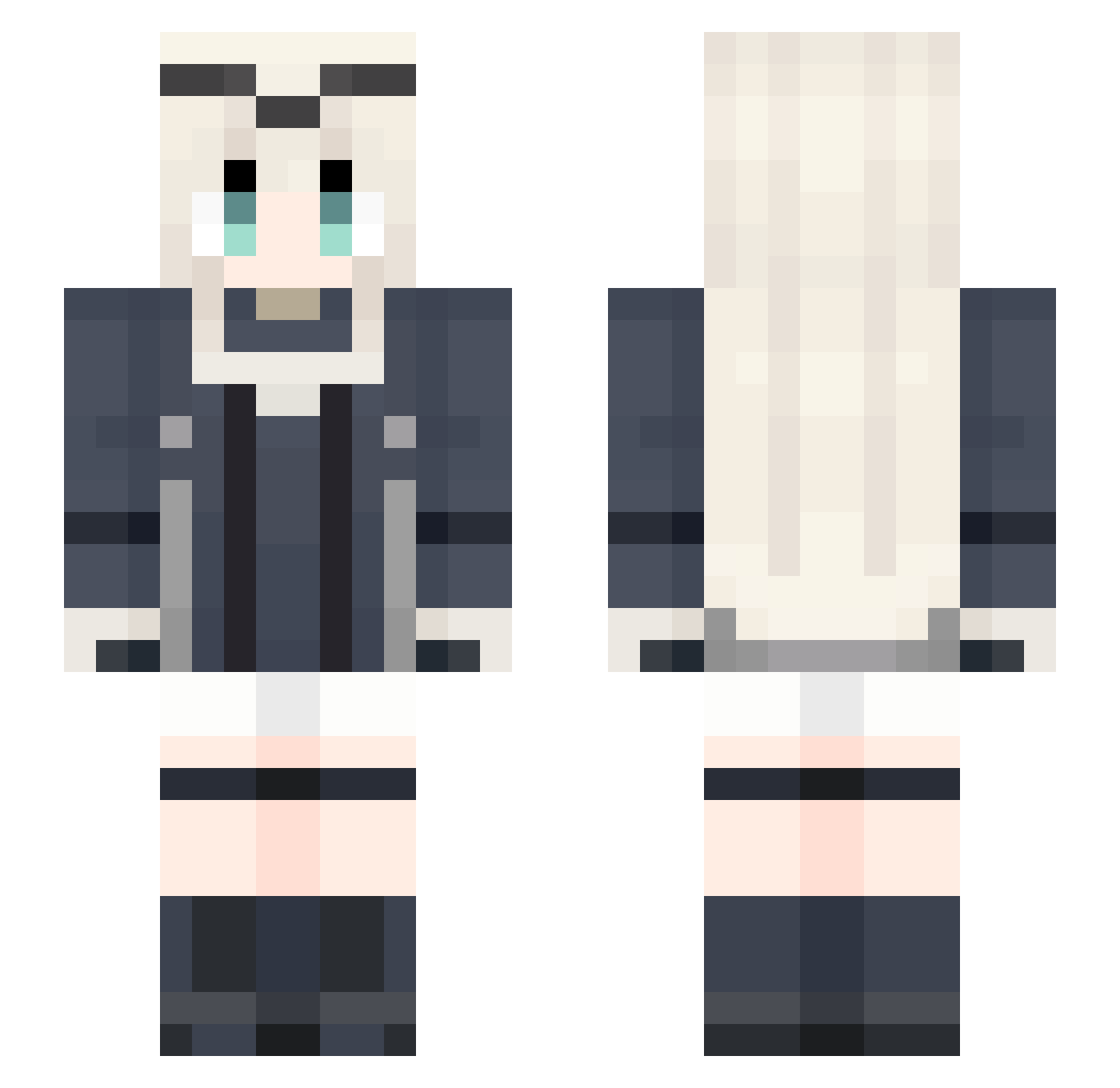 Rushark Minecraft skin, front and back view