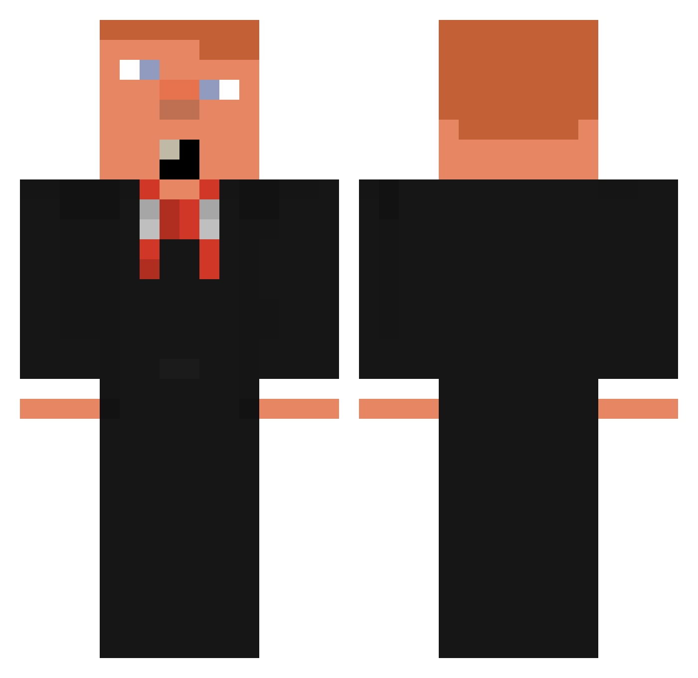 gdubw Minecraft skin, front and back view