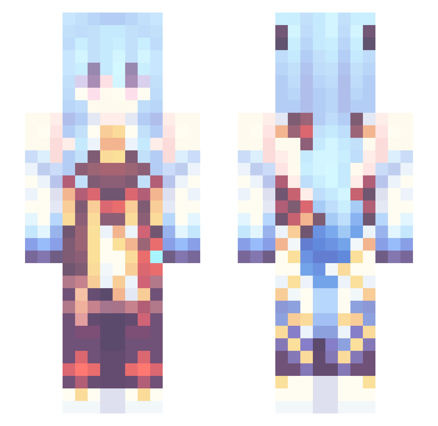 ArtifactyNight Minecraft skin, front and back view