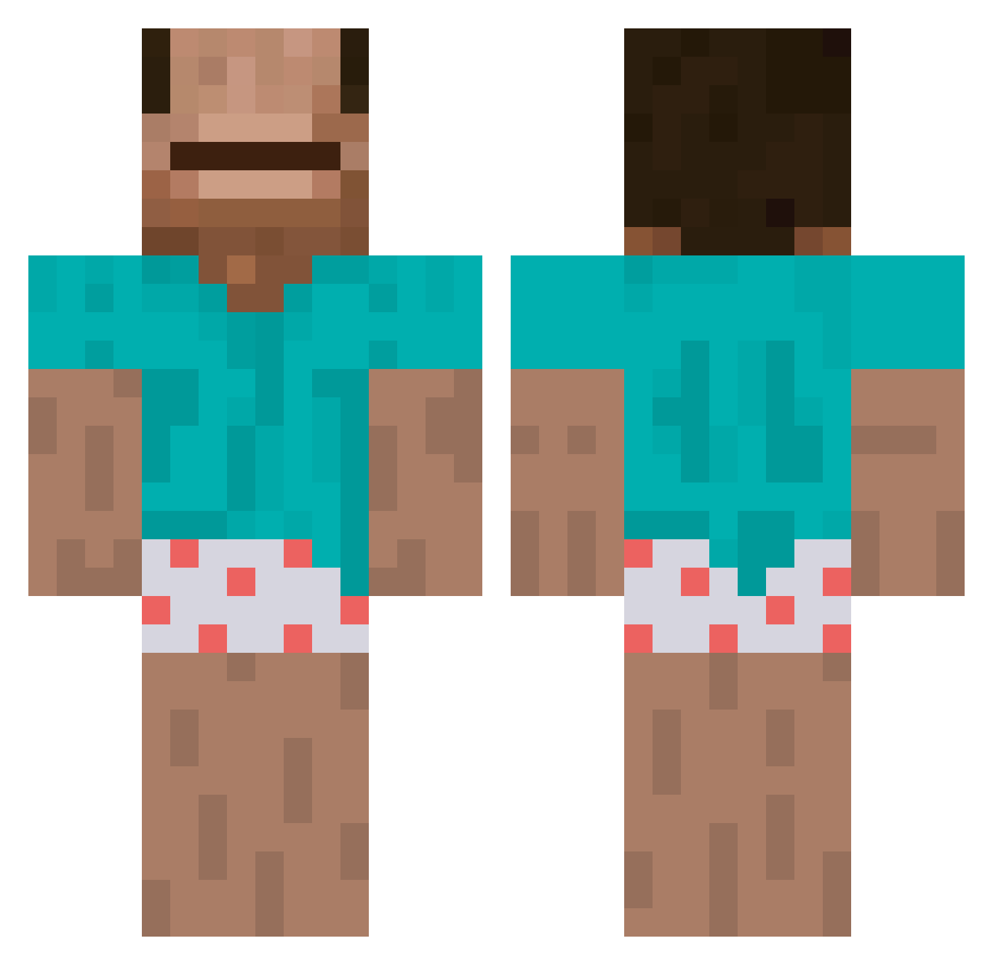rxecc Minecraft skin, front and back view