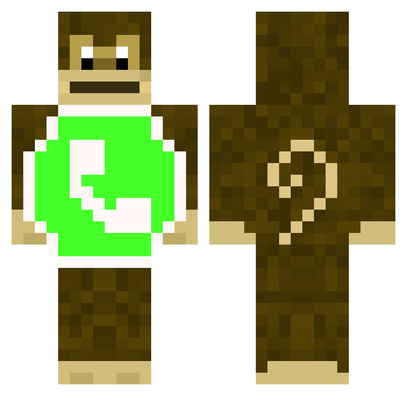 cookiepiece Minecraft skin, front and back view