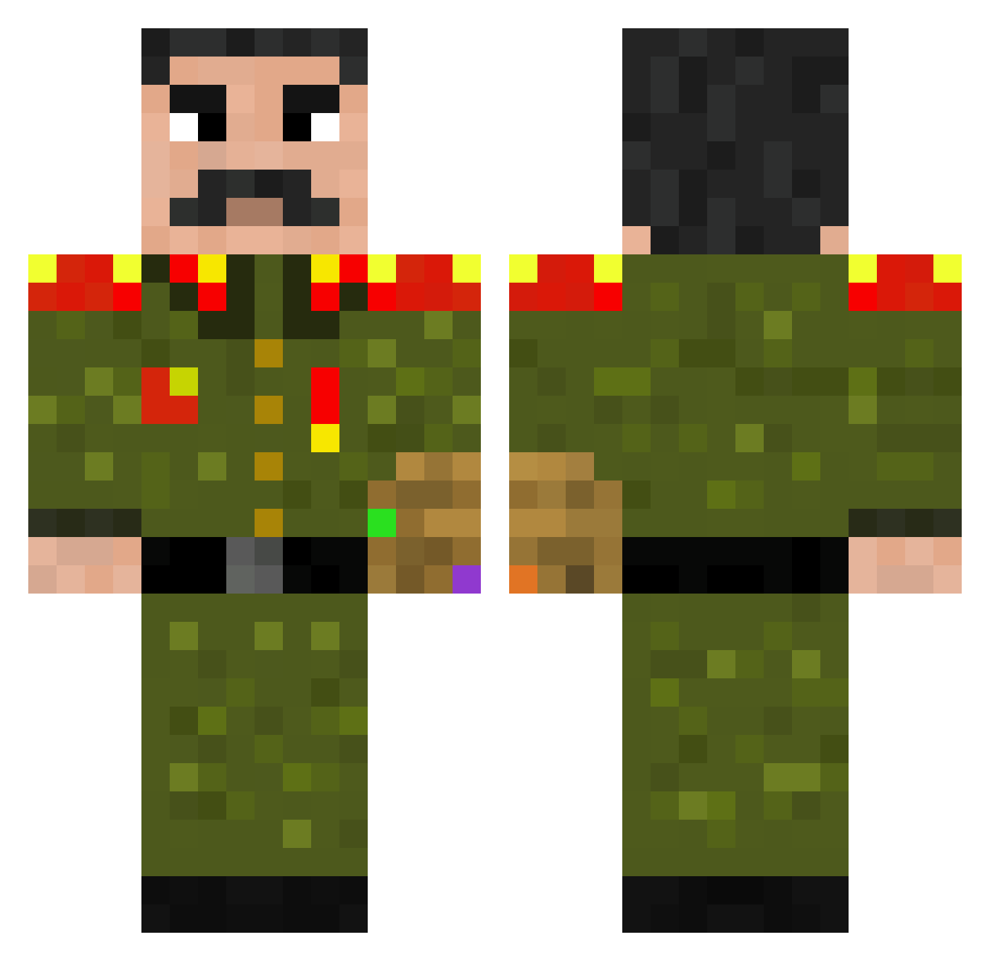 ConcentratedOJ Minecraft skin, front and back view