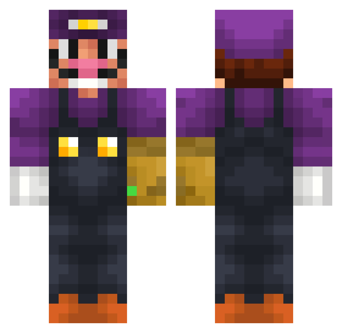 RealLochnload Minecraft skin, front and back view