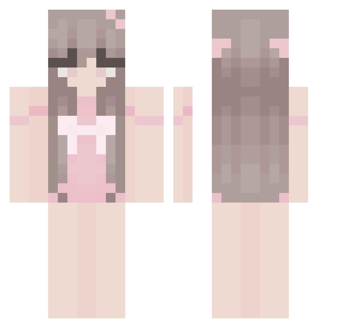 ChaxTW Minecraft skin, front and back view