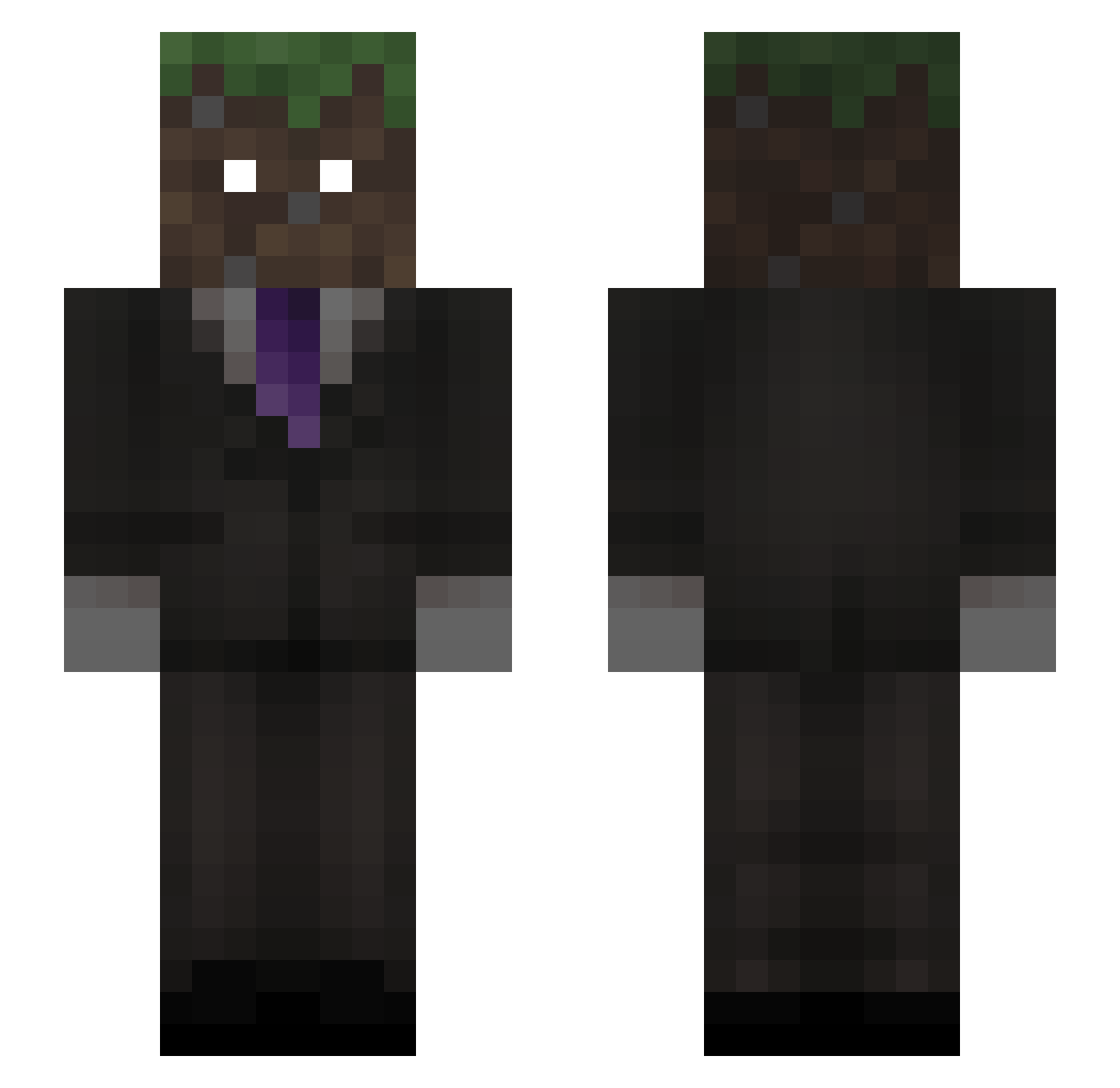monsal Minecraft skin, front and back view