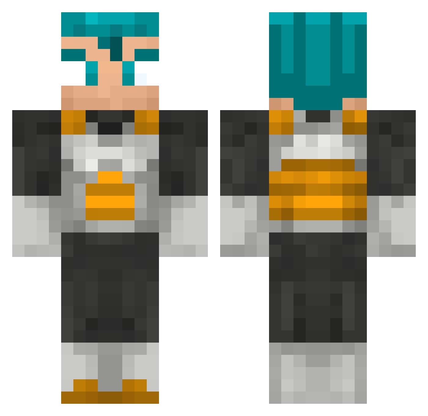 Desole Minecraft skin, front and back view