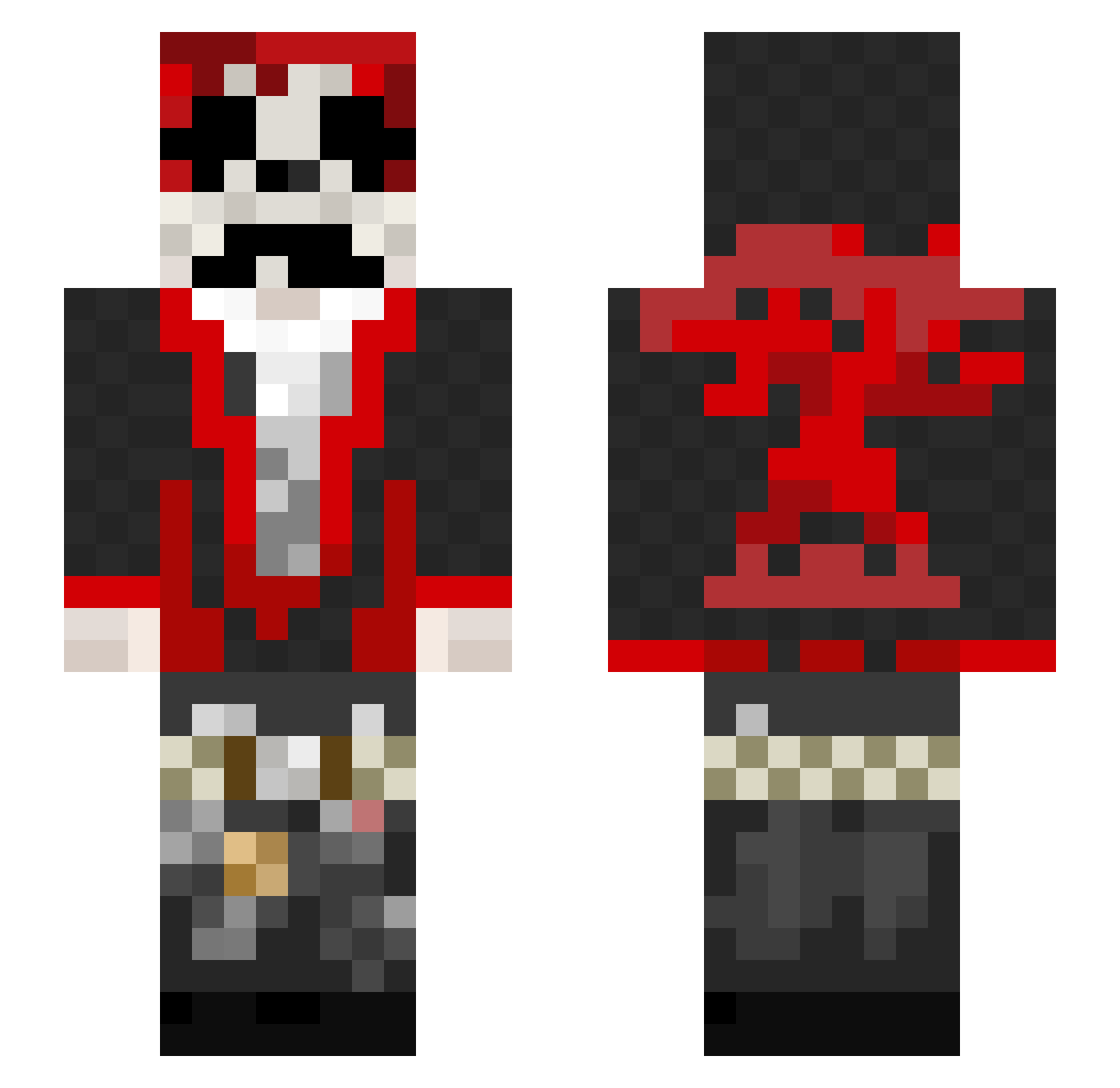 Virillikum Minecraft skin, front and back view
