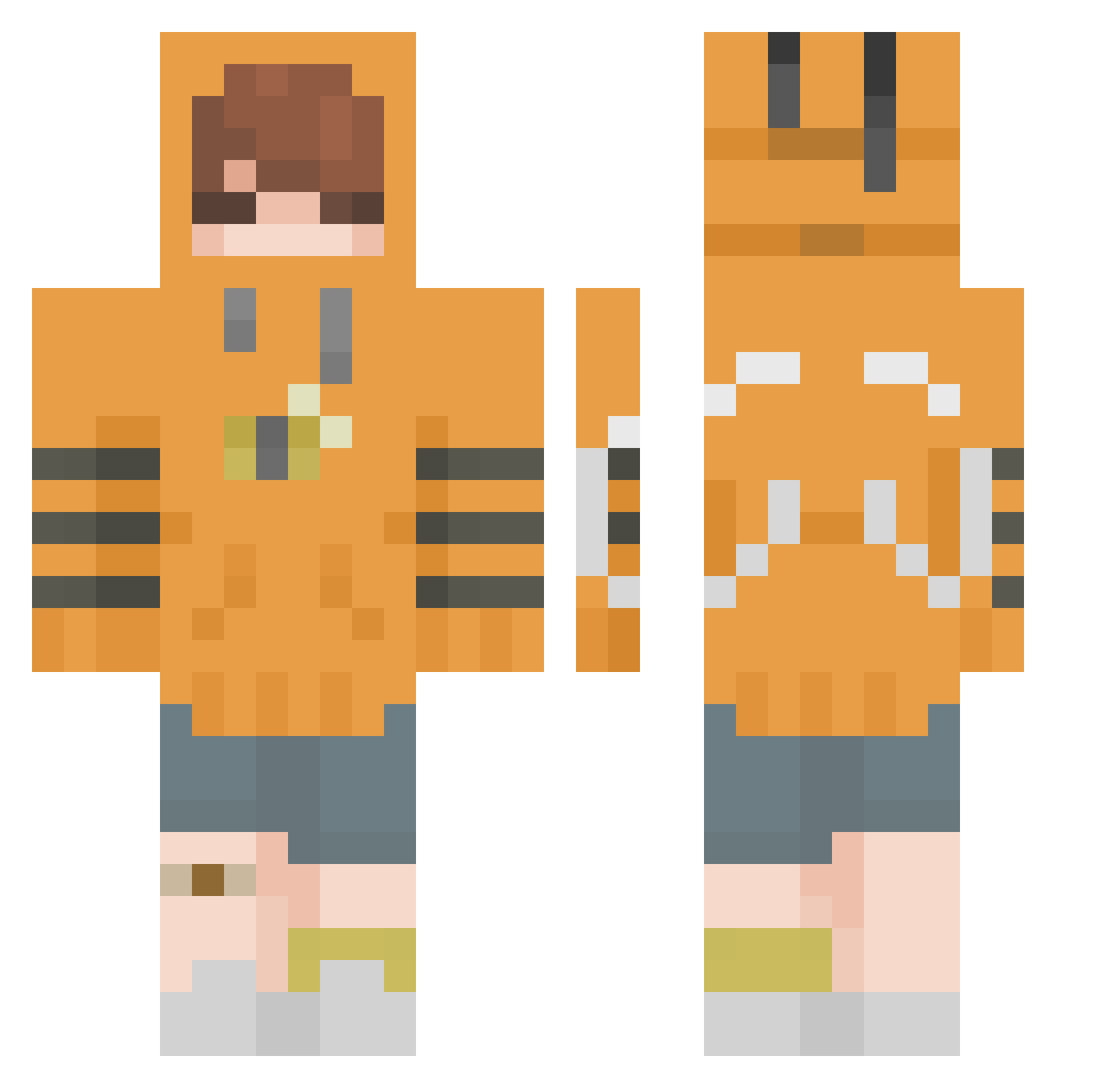 Cassetteret_ Minecraft skin, front and back view