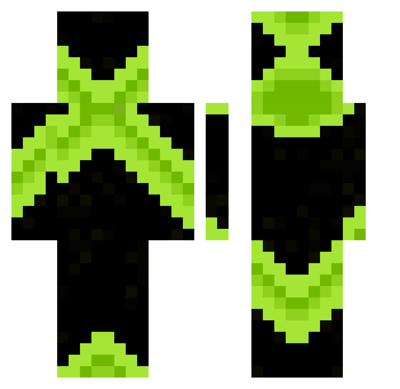 rnnxee Minecraft skin, front and back view