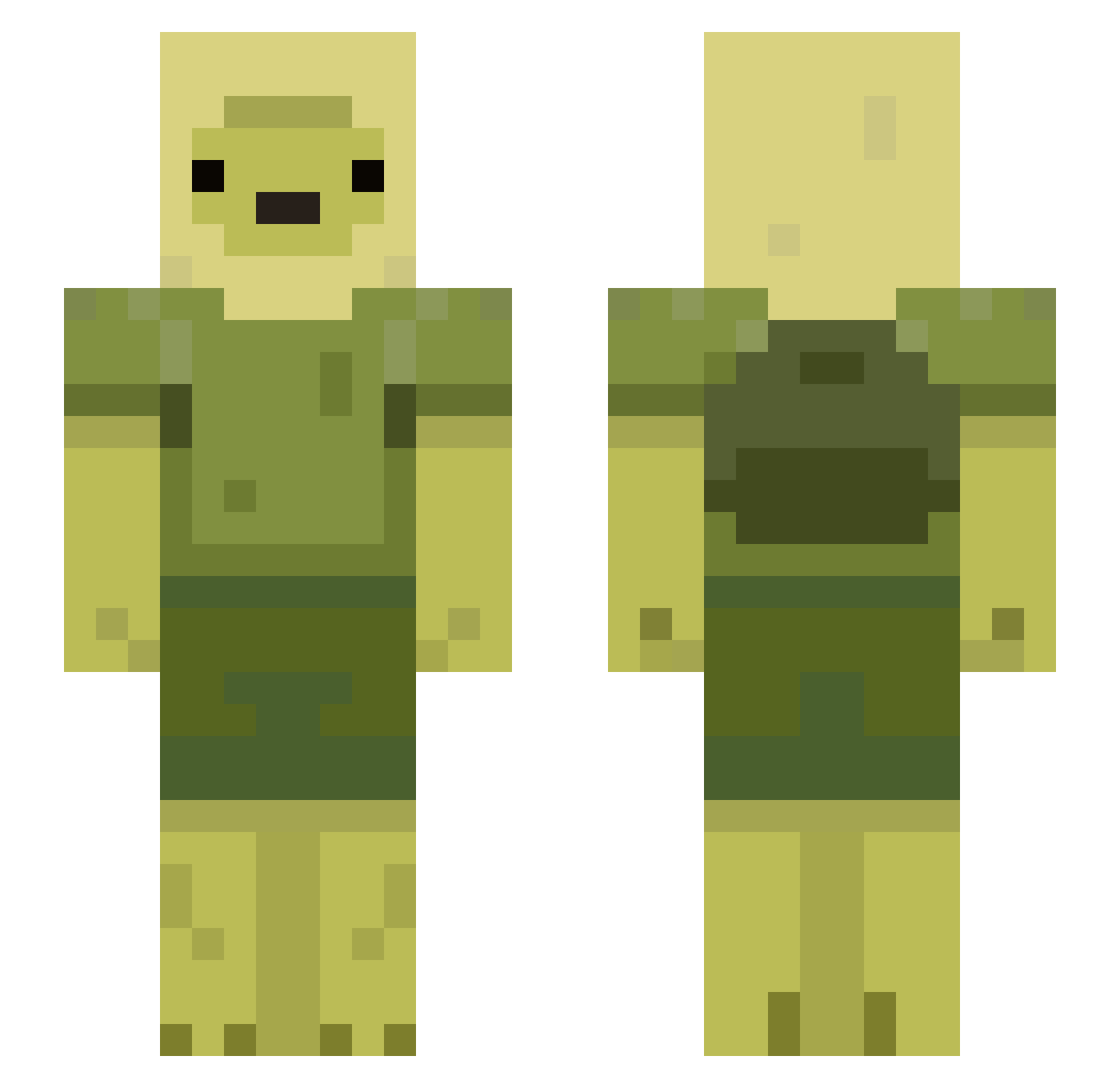 UsernameKyle Minecraft skin, front and back view
