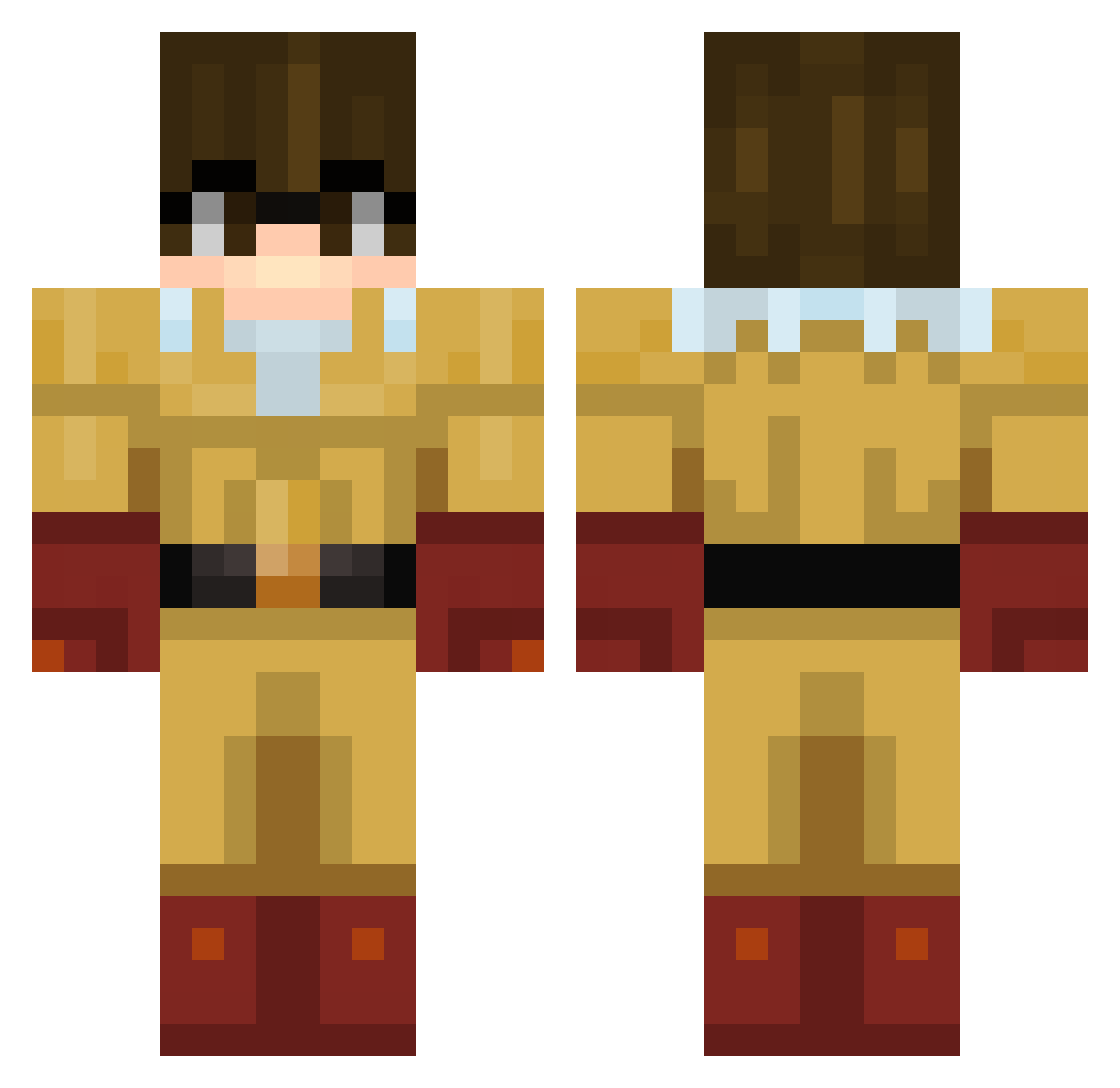 Pinpon666 Minecraft skin, front and back view