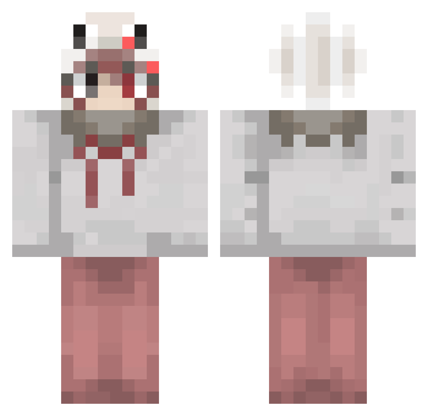 NameLuux Minecraft skin, front and back view
