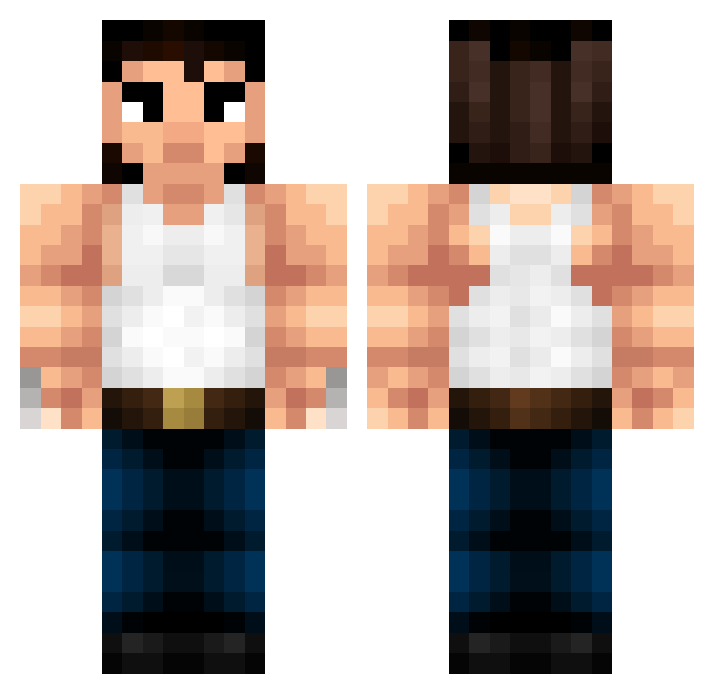 Wick3dGuy Minecraft skin, front and back view