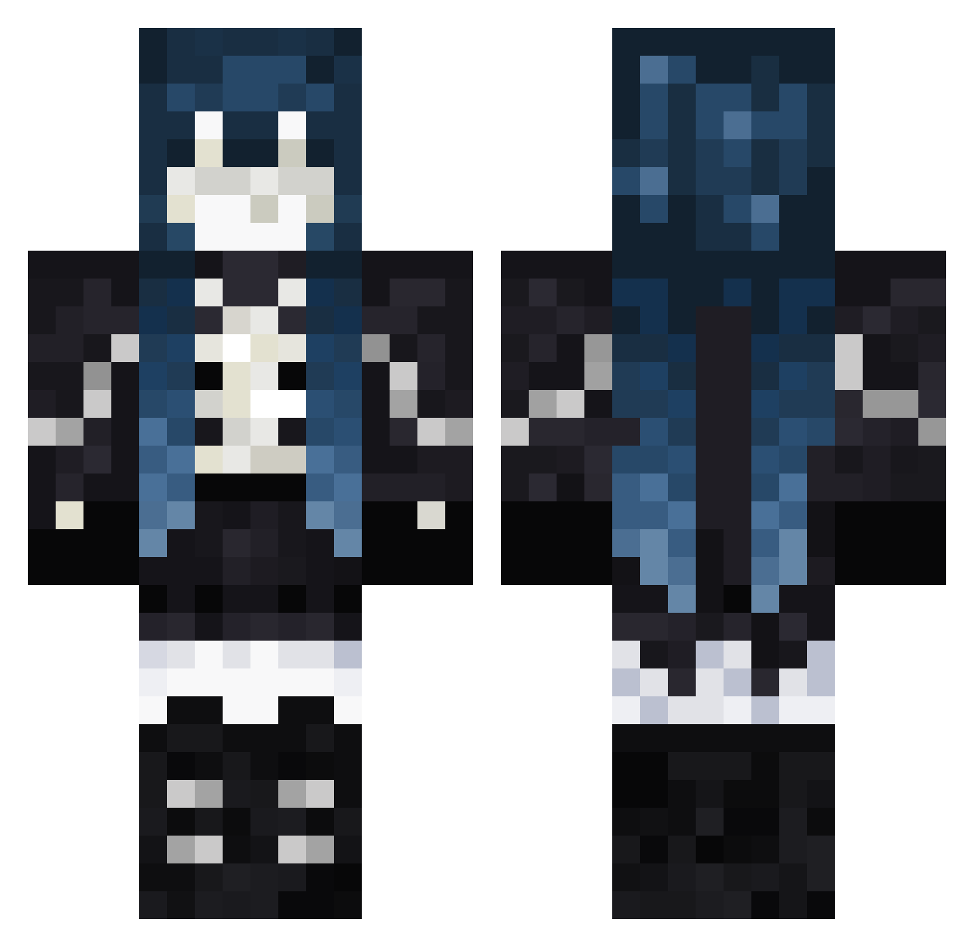 Minishy Minecraft skin, front and back view