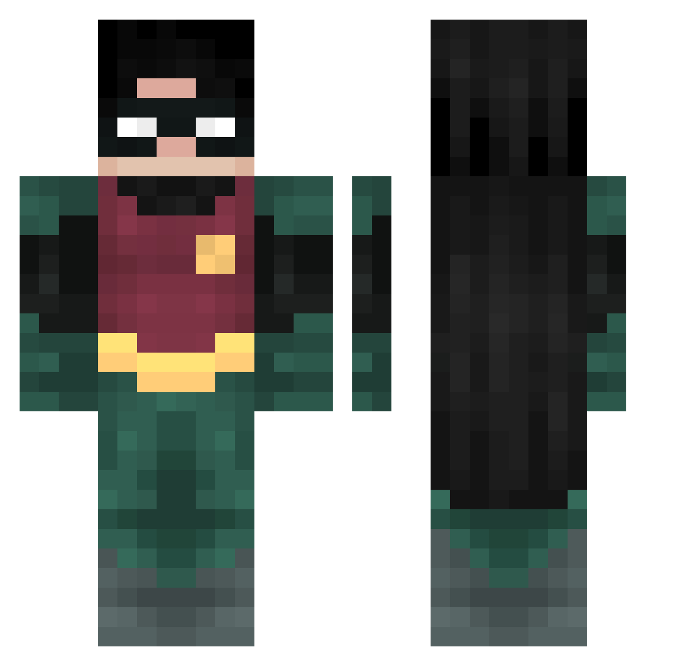 ViniKing Minecraft skin, front and back view