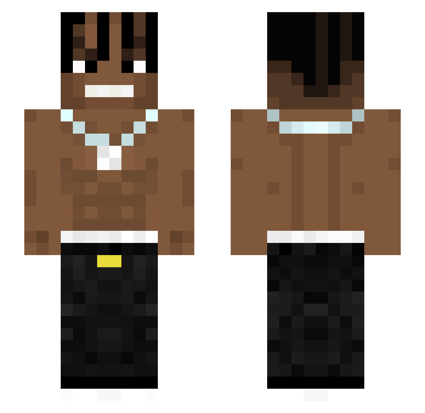 derzzy Minecraft skin, front and back view