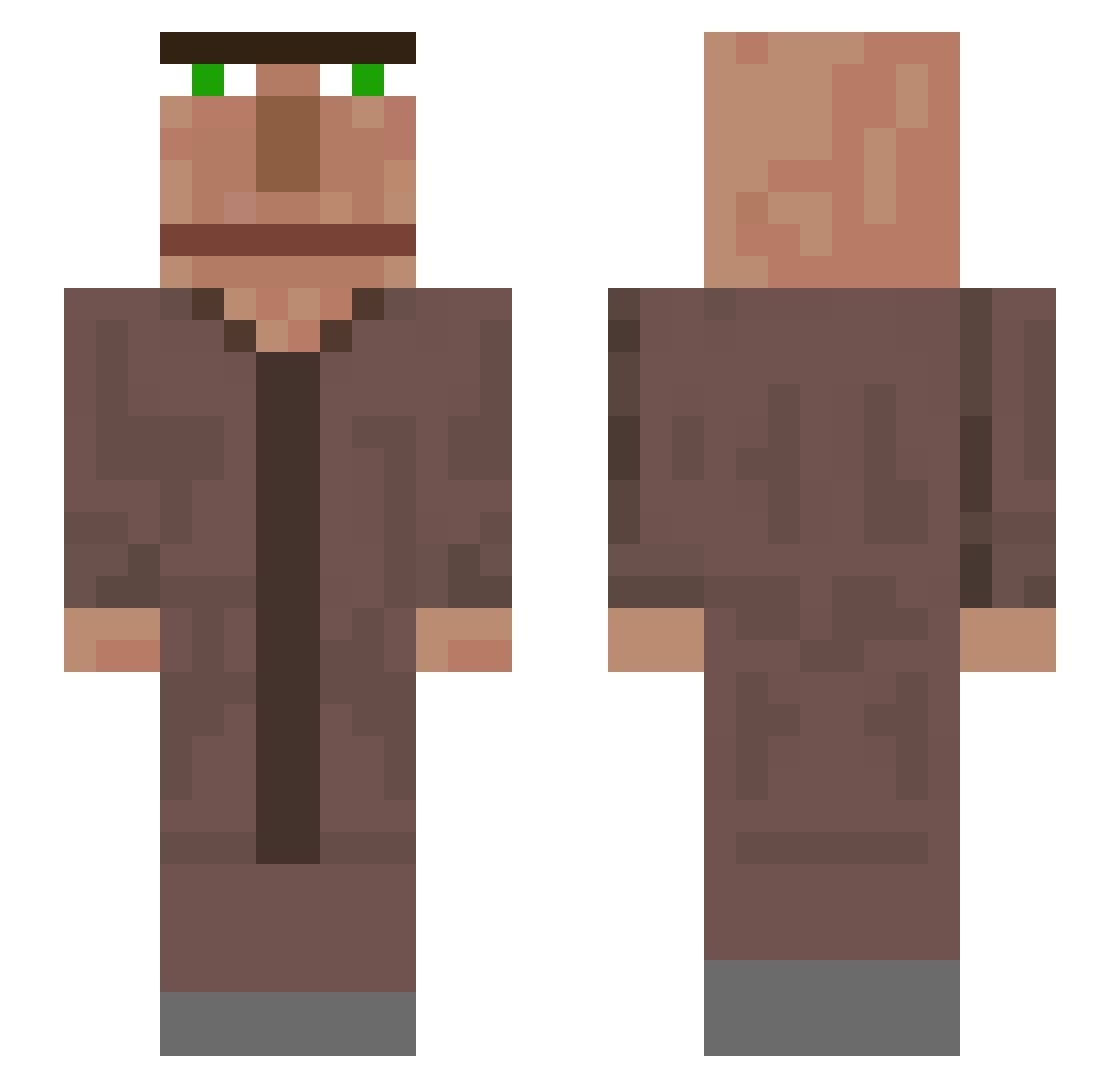 deniz228 Minecraft skin, front and back view